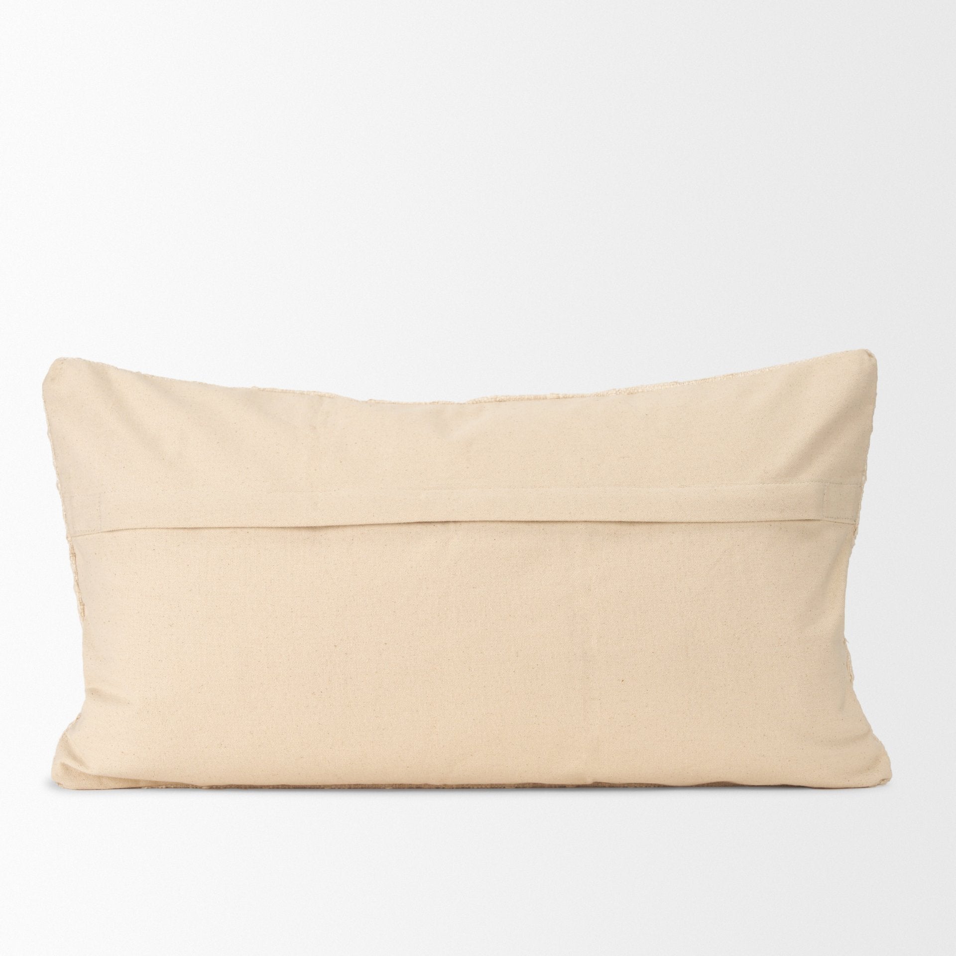 Jacory Cream Checker Textured Decorative Lumbar Pillow Cover - Central Designs