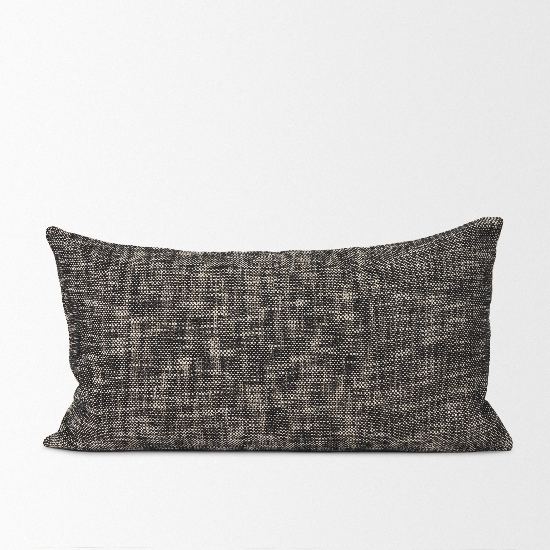 Jalia Cream and Black Cotton Decorative Lumbar Pillow Cover - Central Designs