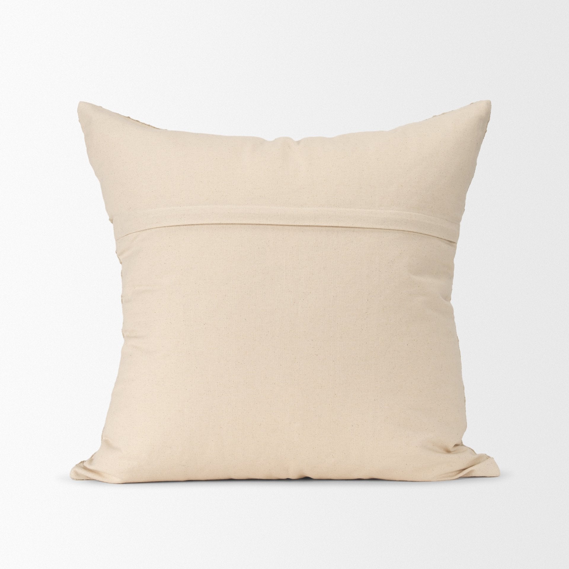 Jeren Beige Checker Textured Cotton - Linen Decorative Square Pillow Cover - Central Designs