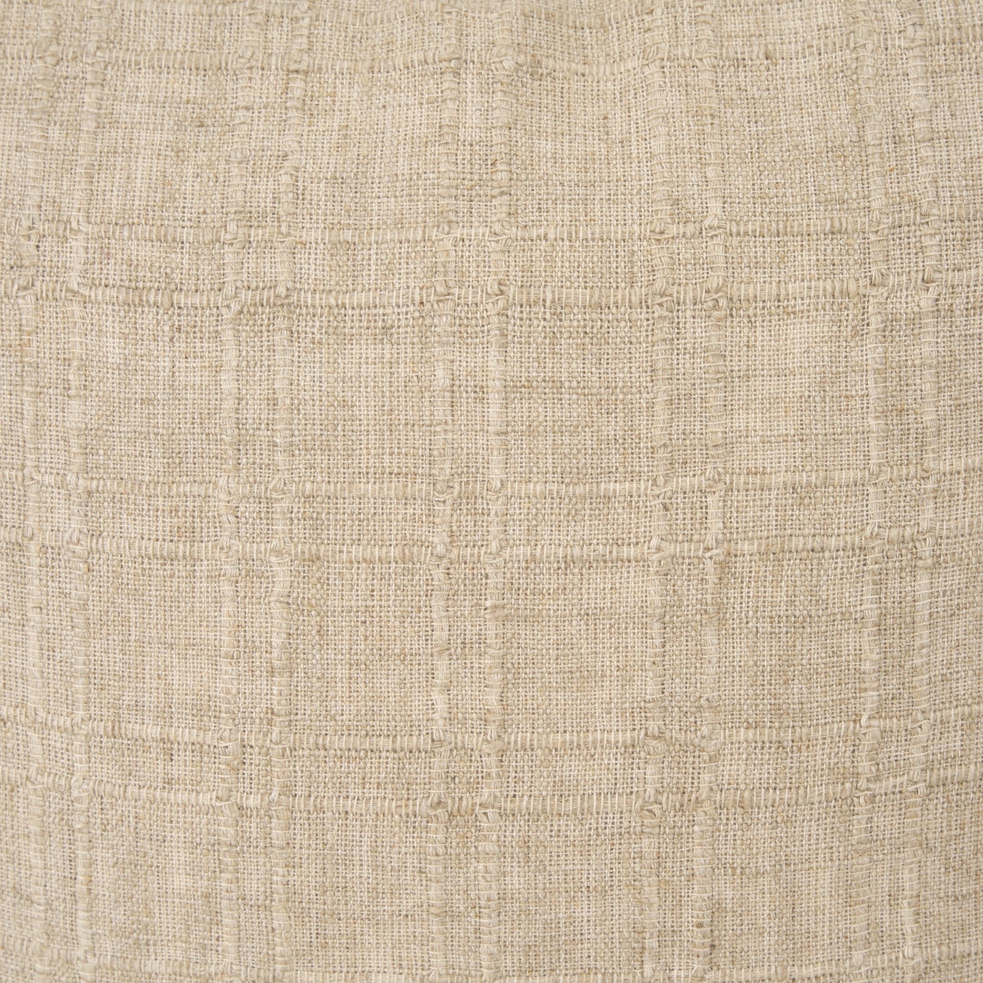 Jeren Beige Checker Textured Cotton - Linen Decorative Square Pillow Cover - Central Designs
