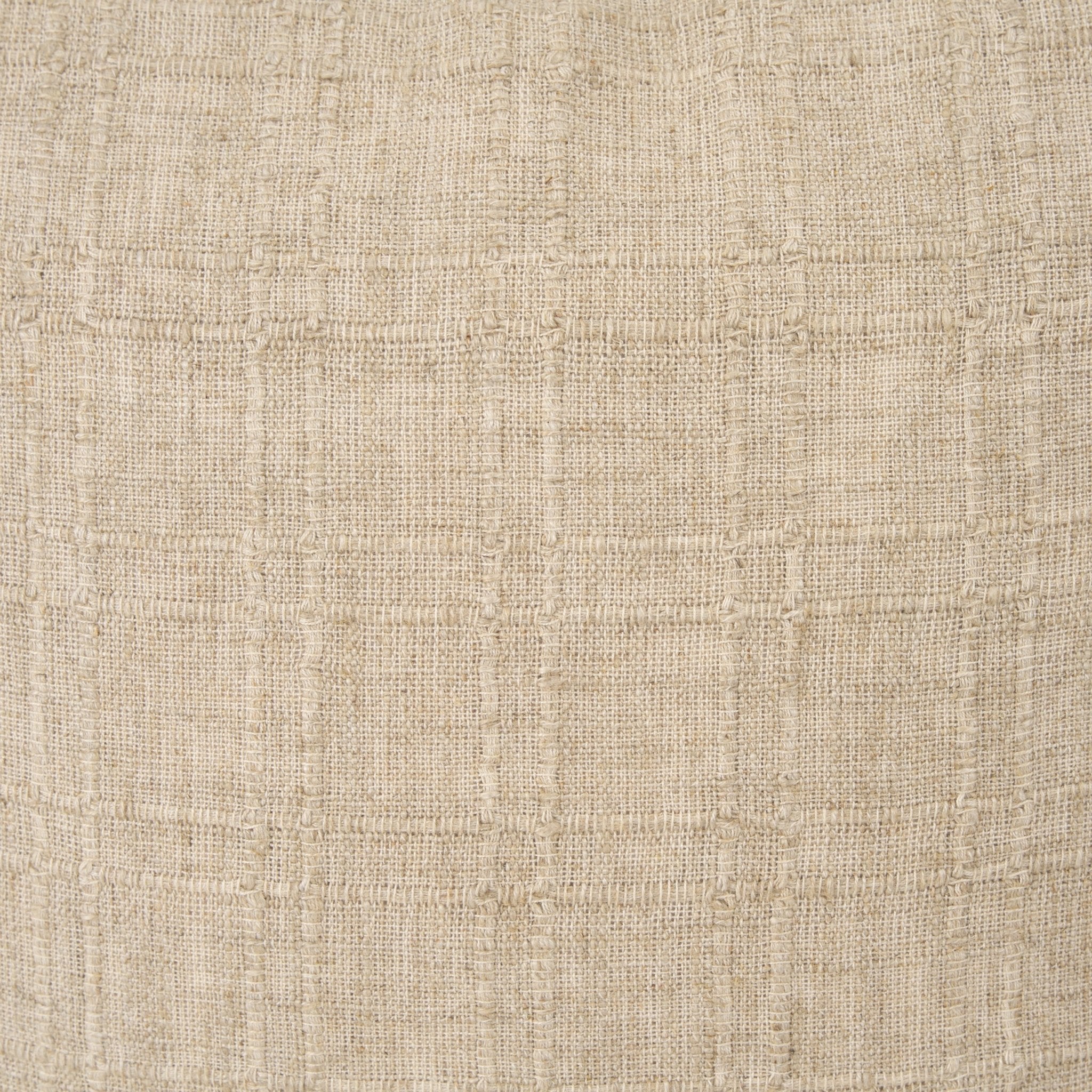 Jeren Beige Checker Textured Cotton - Linen Decorative Square Pillow Cover - Central Designs