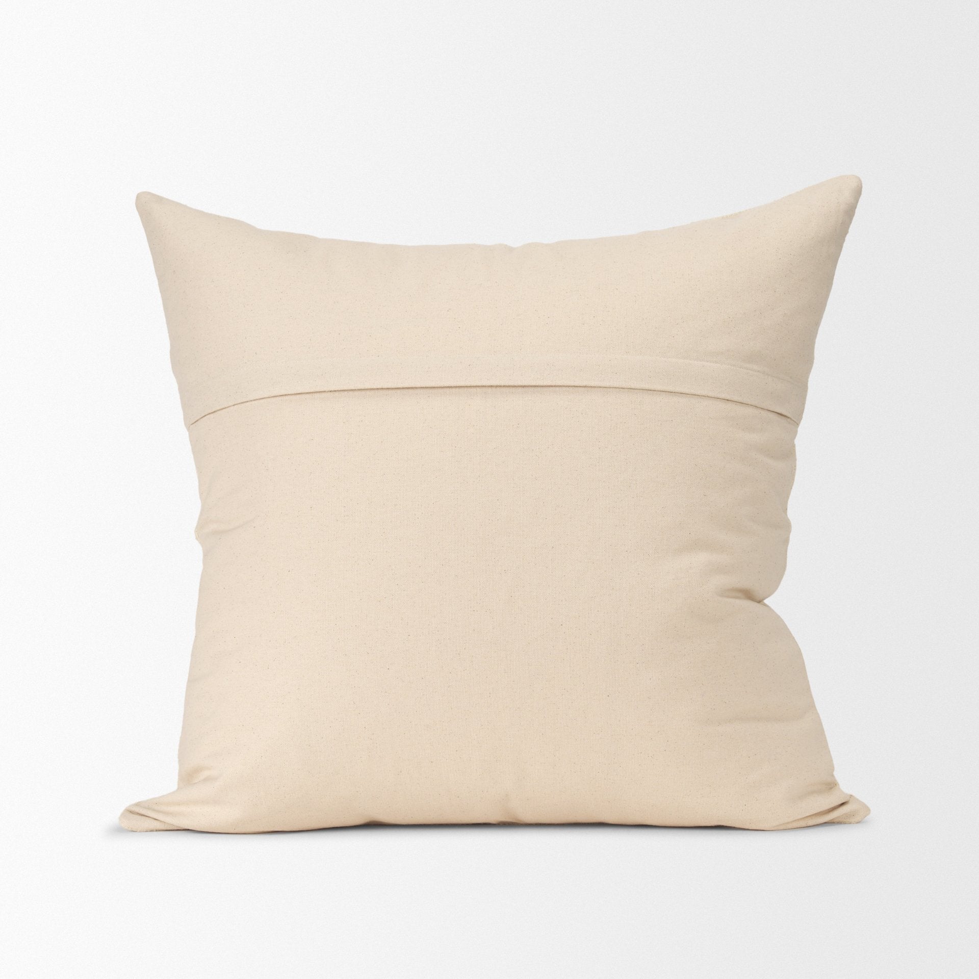 Jenner Cream Cotton - Linen Blend Decorative Square Pillow Cover - Central Designs