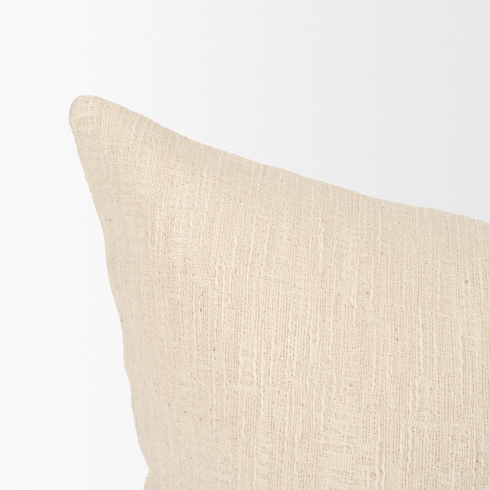 Jenner Cream Cotton - Linen Blend Decorative Square Pillow Cover - Central Designs