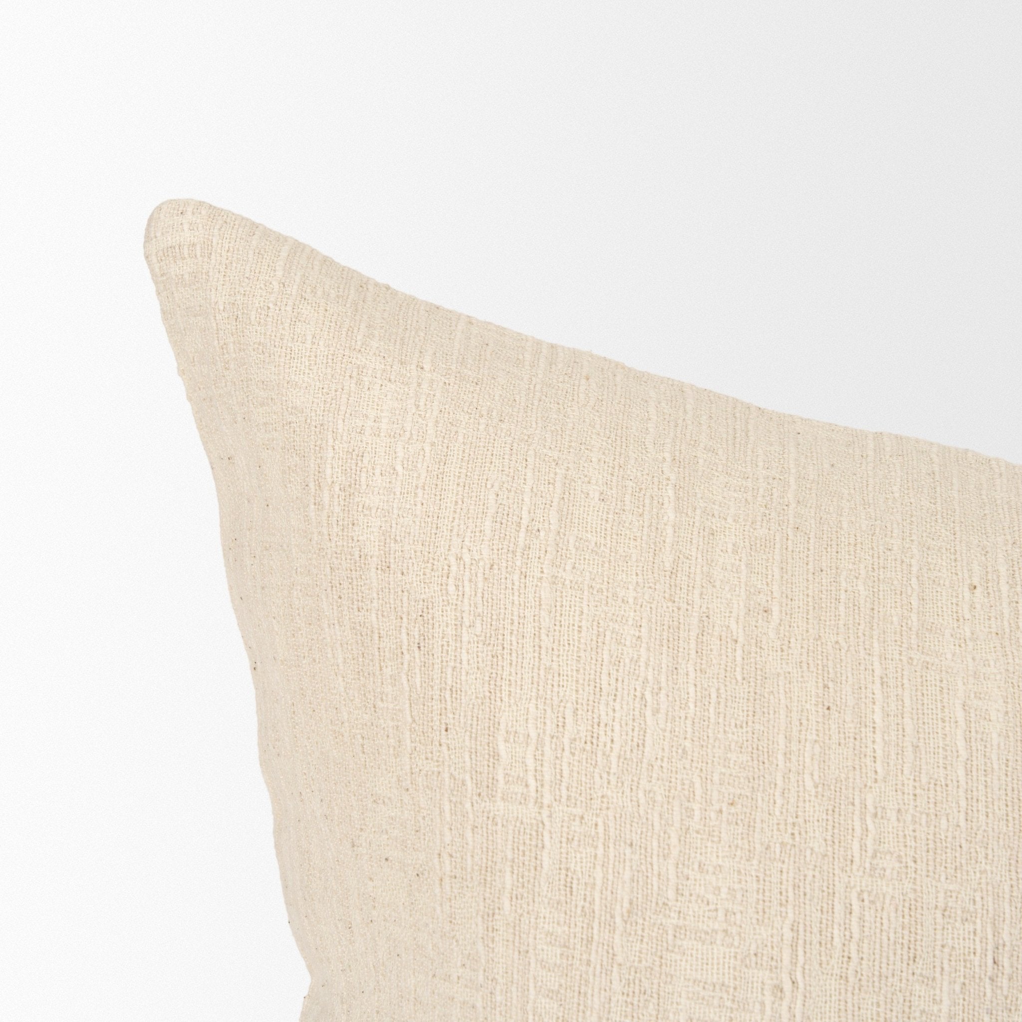 Jenner Cream Cotton - Linen Blend Decorative Square Pillow Cover - Central Designs