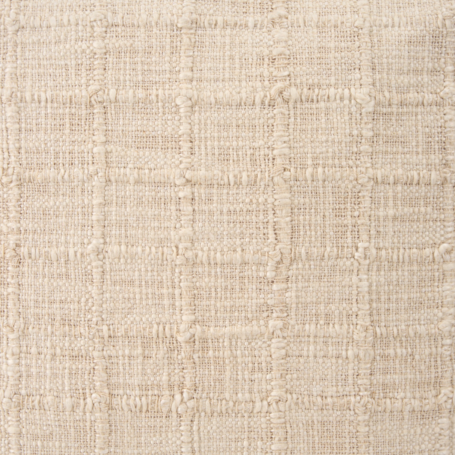 Jacory Cream Checker Textured Decorative Lumbar Pillow Cover - Central Designs