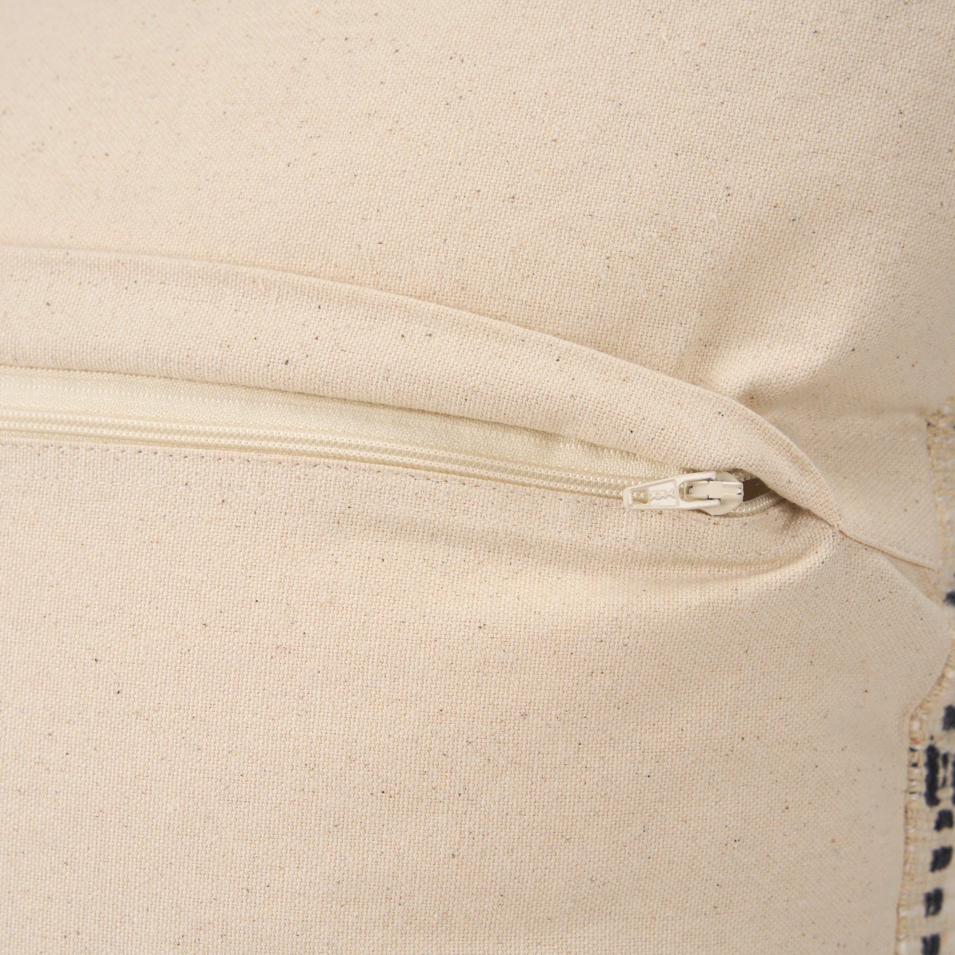 Jaela Beige and Black Striped Checkered Decorative Lumbar Pillow Cover - Central Designs