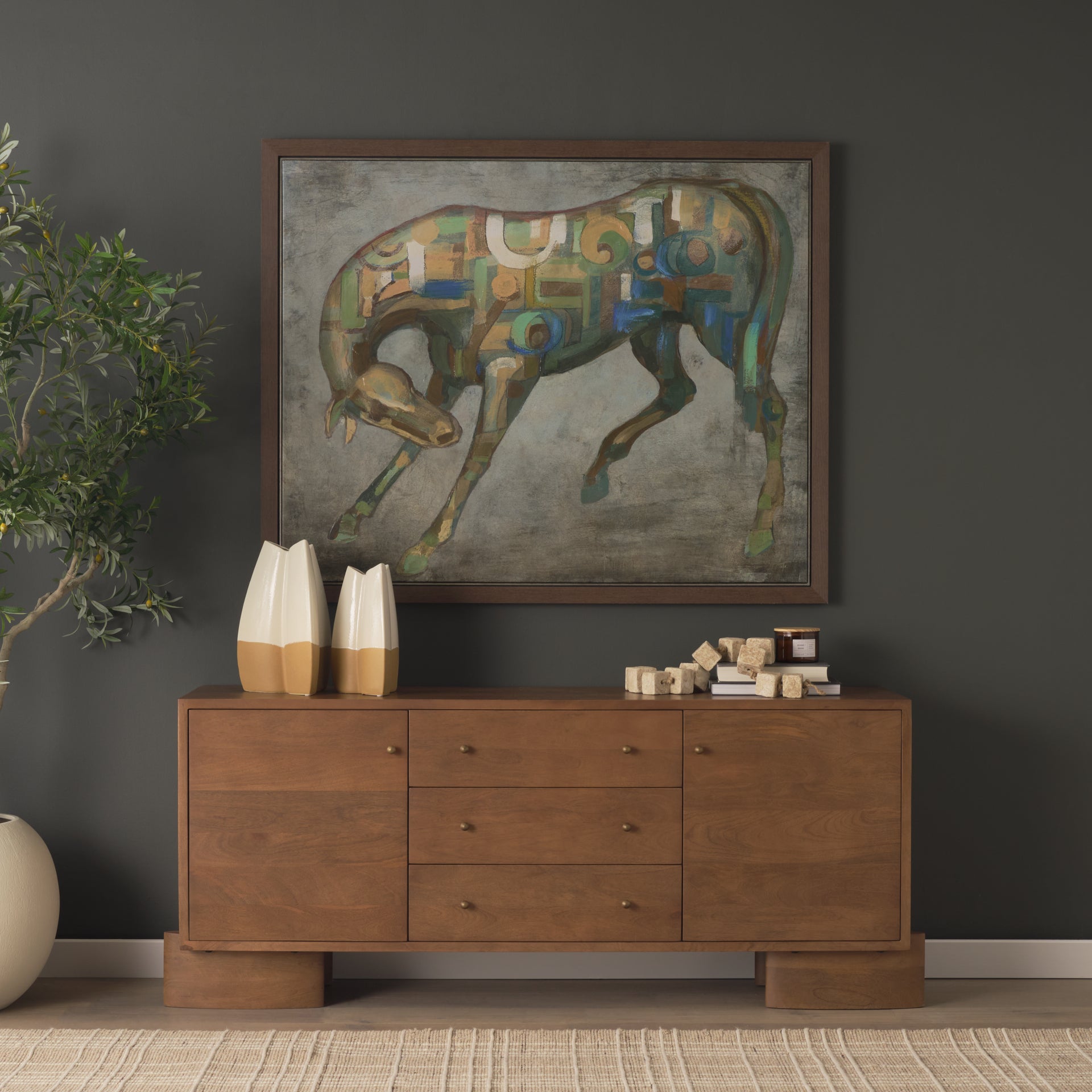 Mala Beige Paper Mache Cube Garland - Central Designs