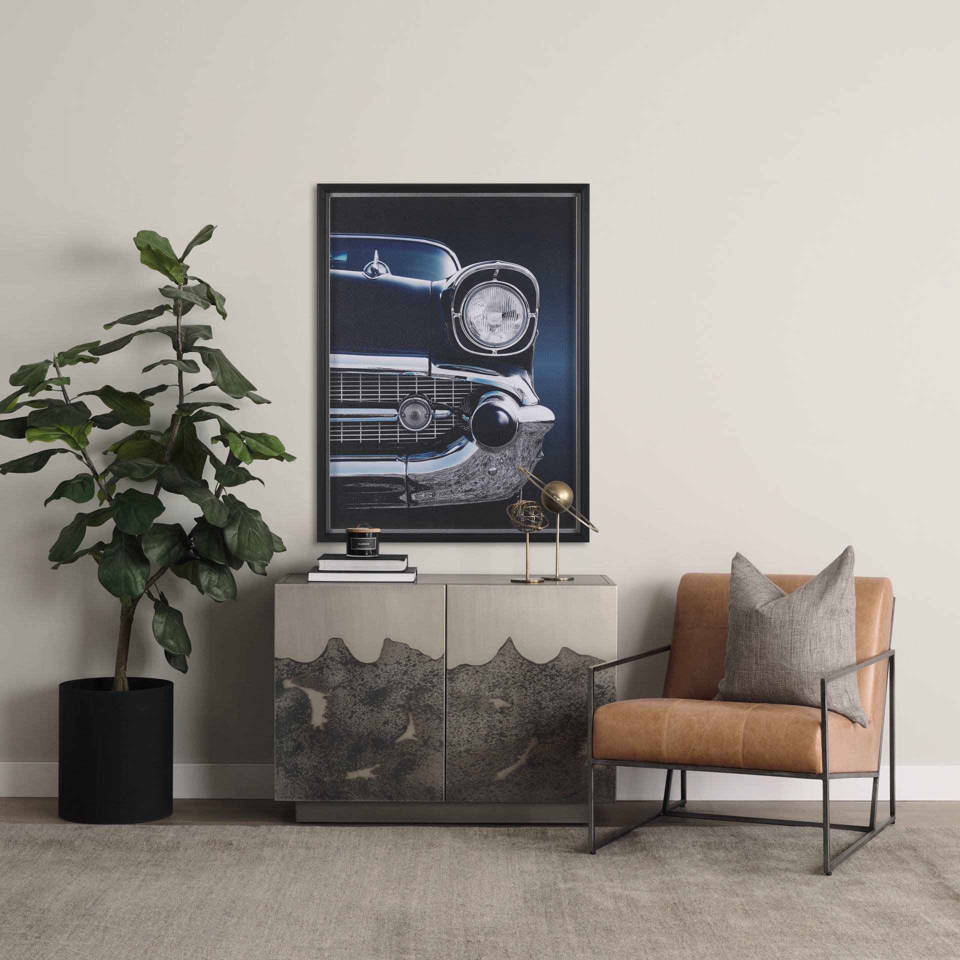 Roxdale Acid Washed Iron Metal Accent Cabinet - Central Designs