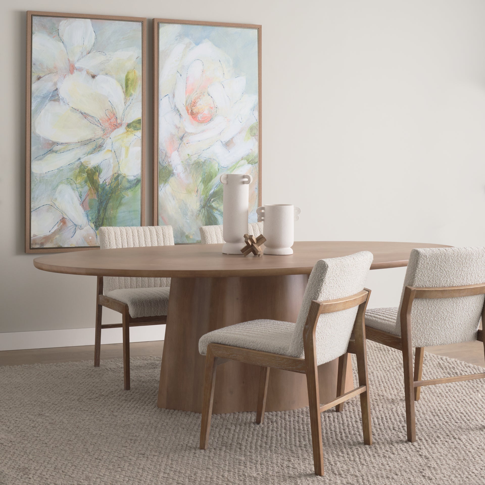 Jovani 94" Solid Light Brown Mango Wood Oval Dining Table - Central Designs