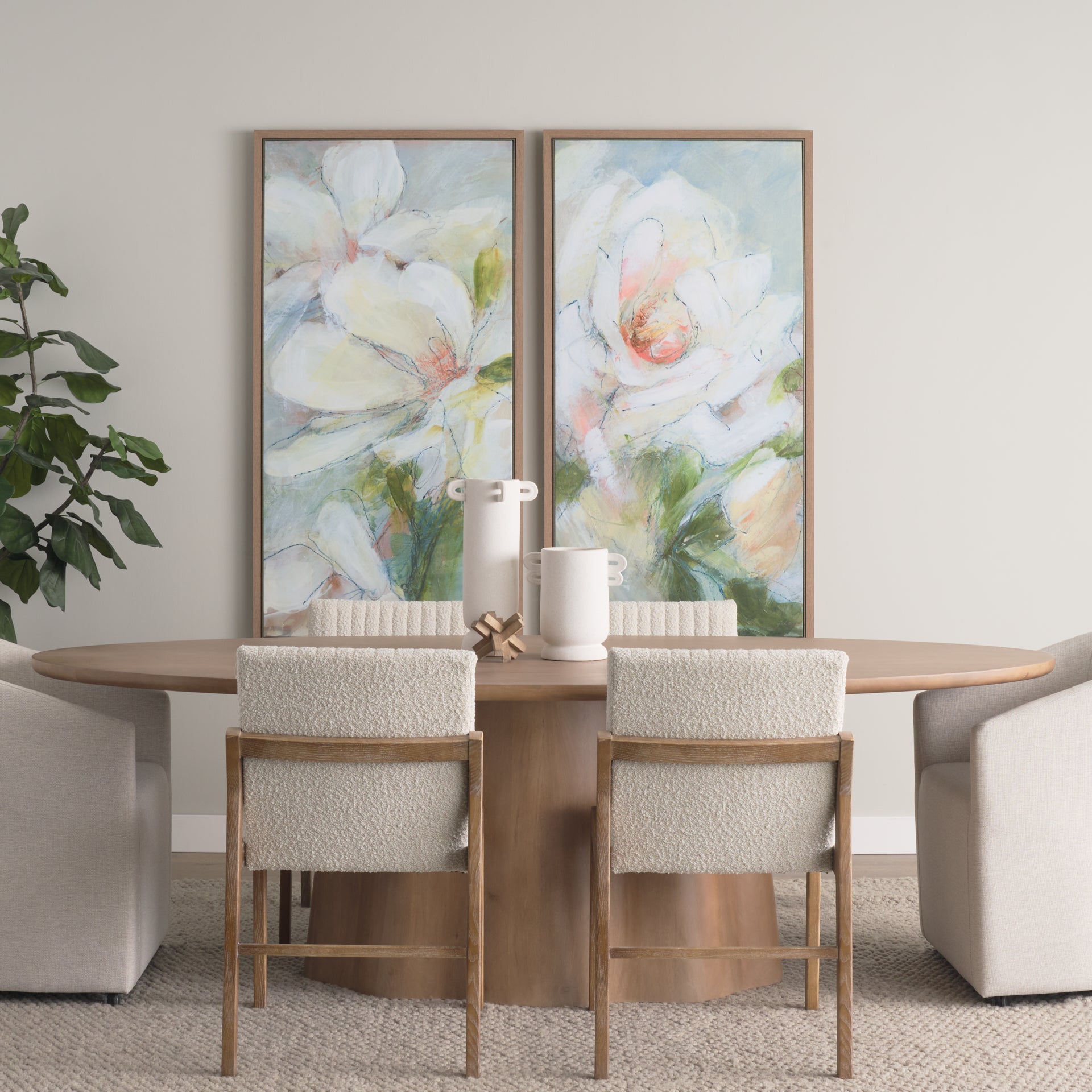 Jovani 94" Solid Light Brown Mango Wood Oval Dining Table - Central Designs