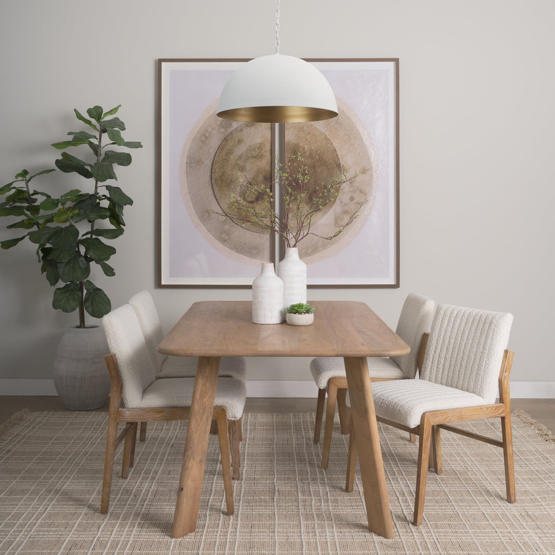 Juniper 24" Round White Dome Pendant Light - Central Designs