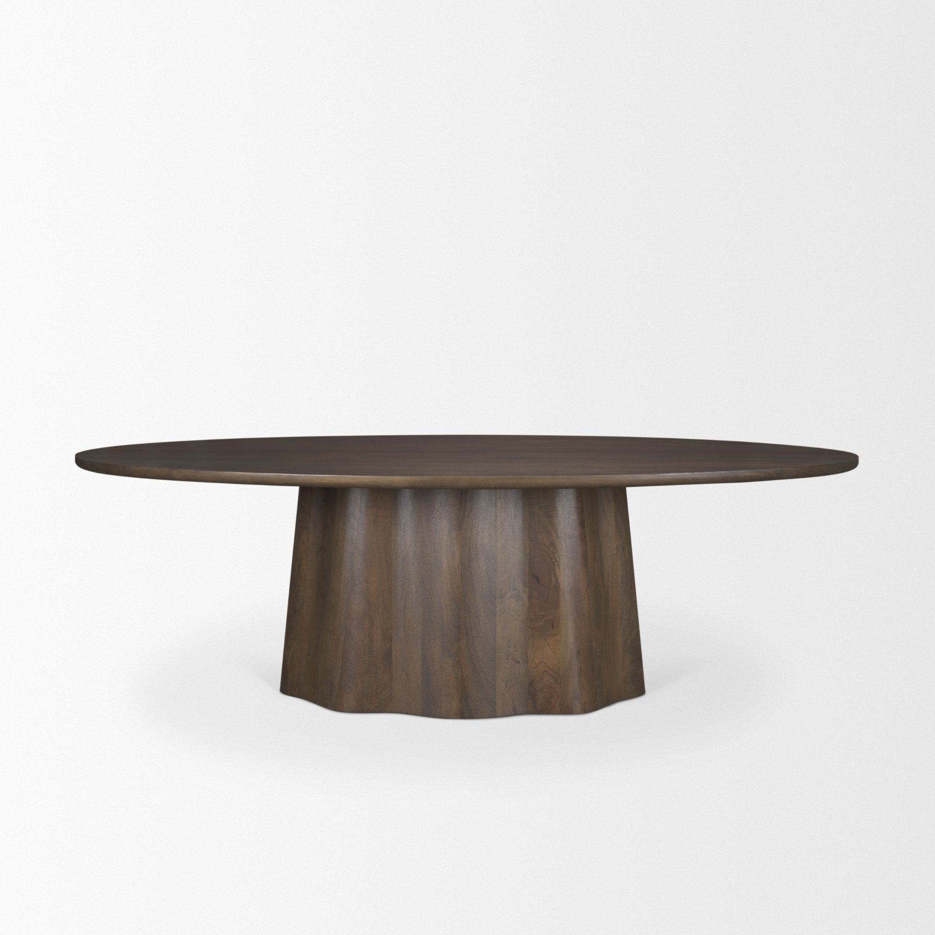Jovani 94" Solid Dark Brown Mango Wood Oval Dining Table - Central Designs