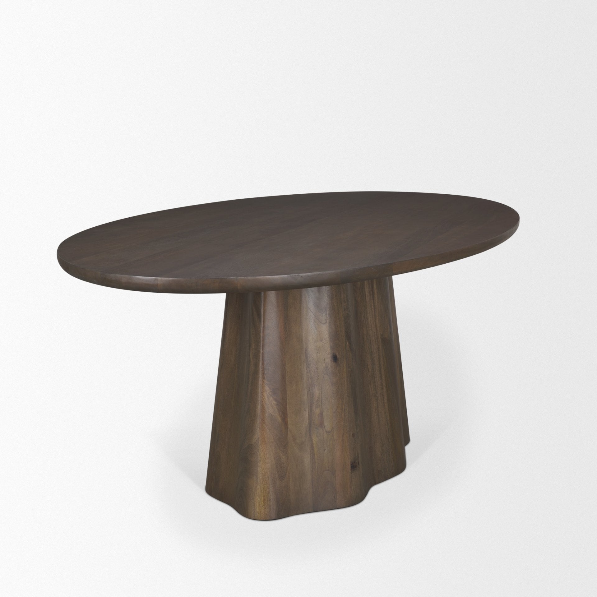 Jovani 94" Solid Dark Brown Mango Wood Oval Dining Table - Central Designs