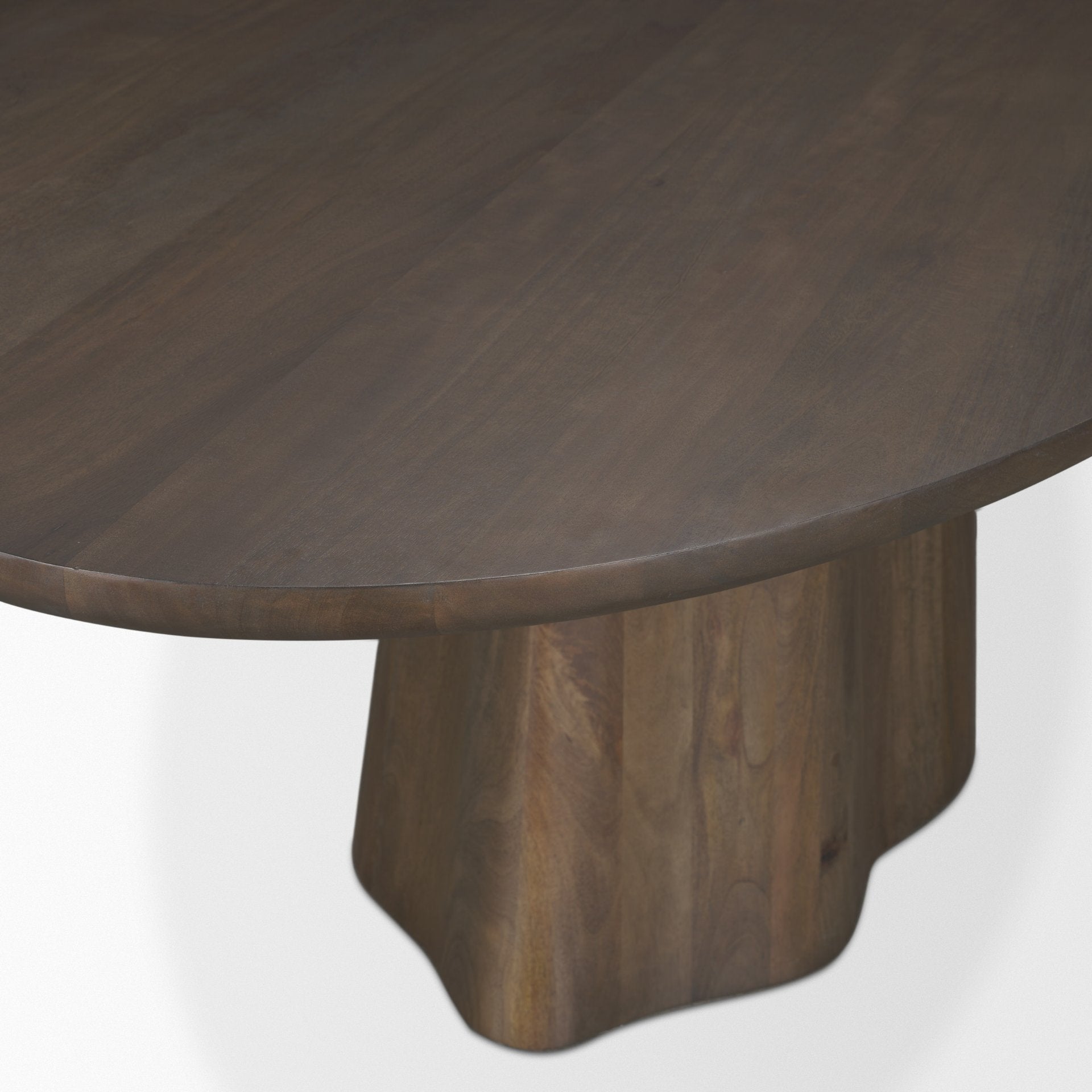 Jovani 94" Solid Dark Brown Mango Wood Oval Dining Table - Central Designs