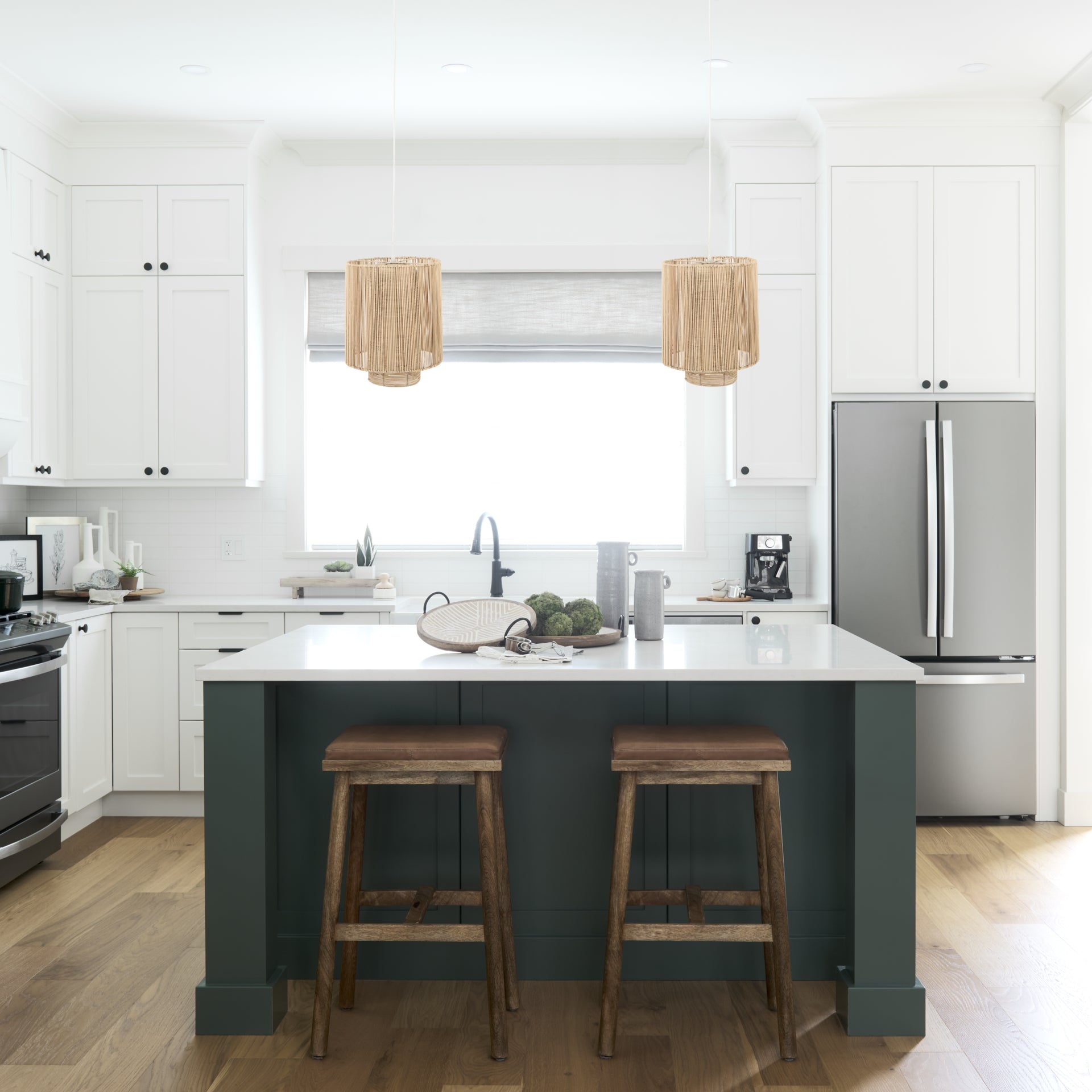 Aviario 14.2 L x 14.2 W x 14.2 H Natural Cane Cylindrical Pendant Light - Central Designs