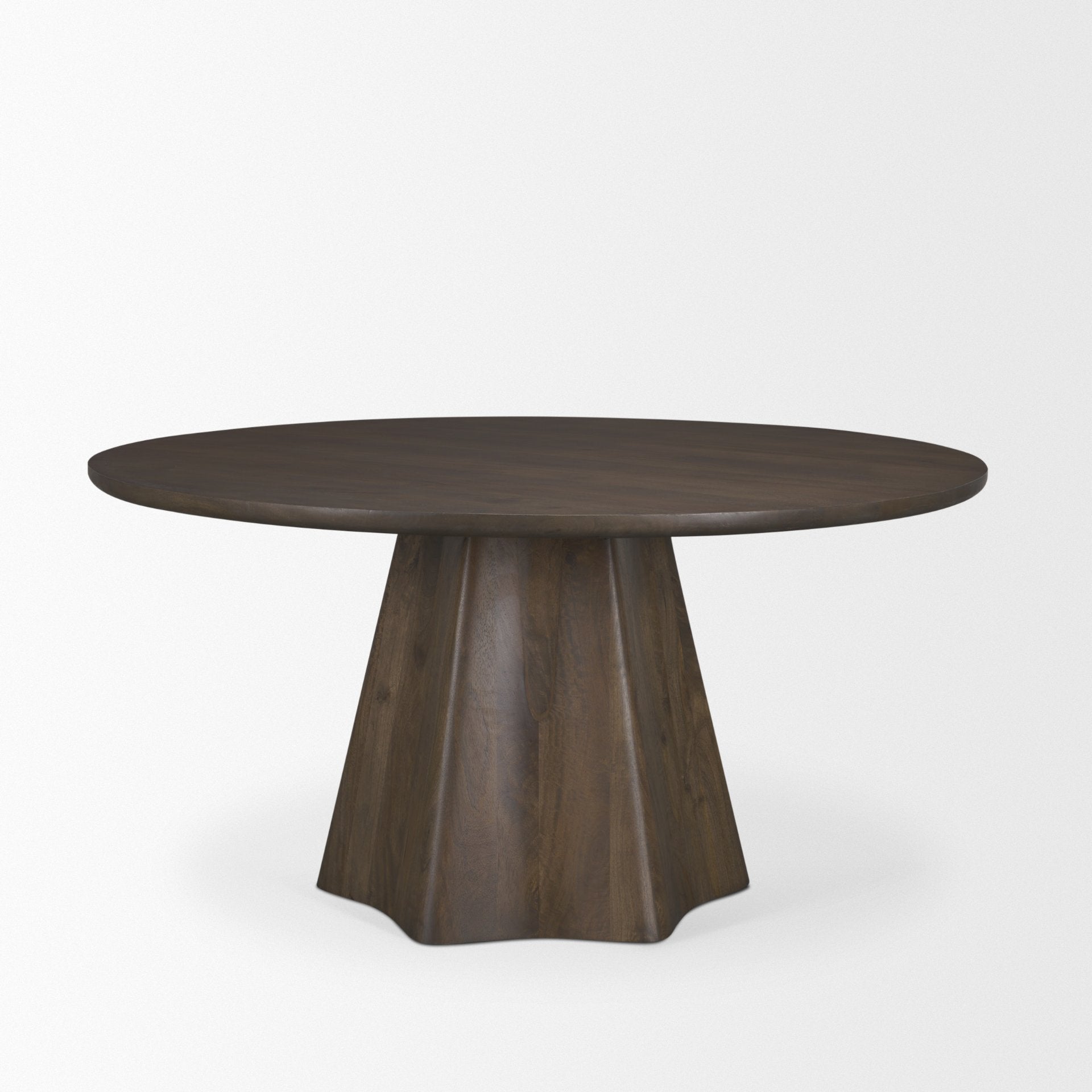 Jovani 60" Solid Dark Brown Mango Wood Round Dining Table - Central Designs