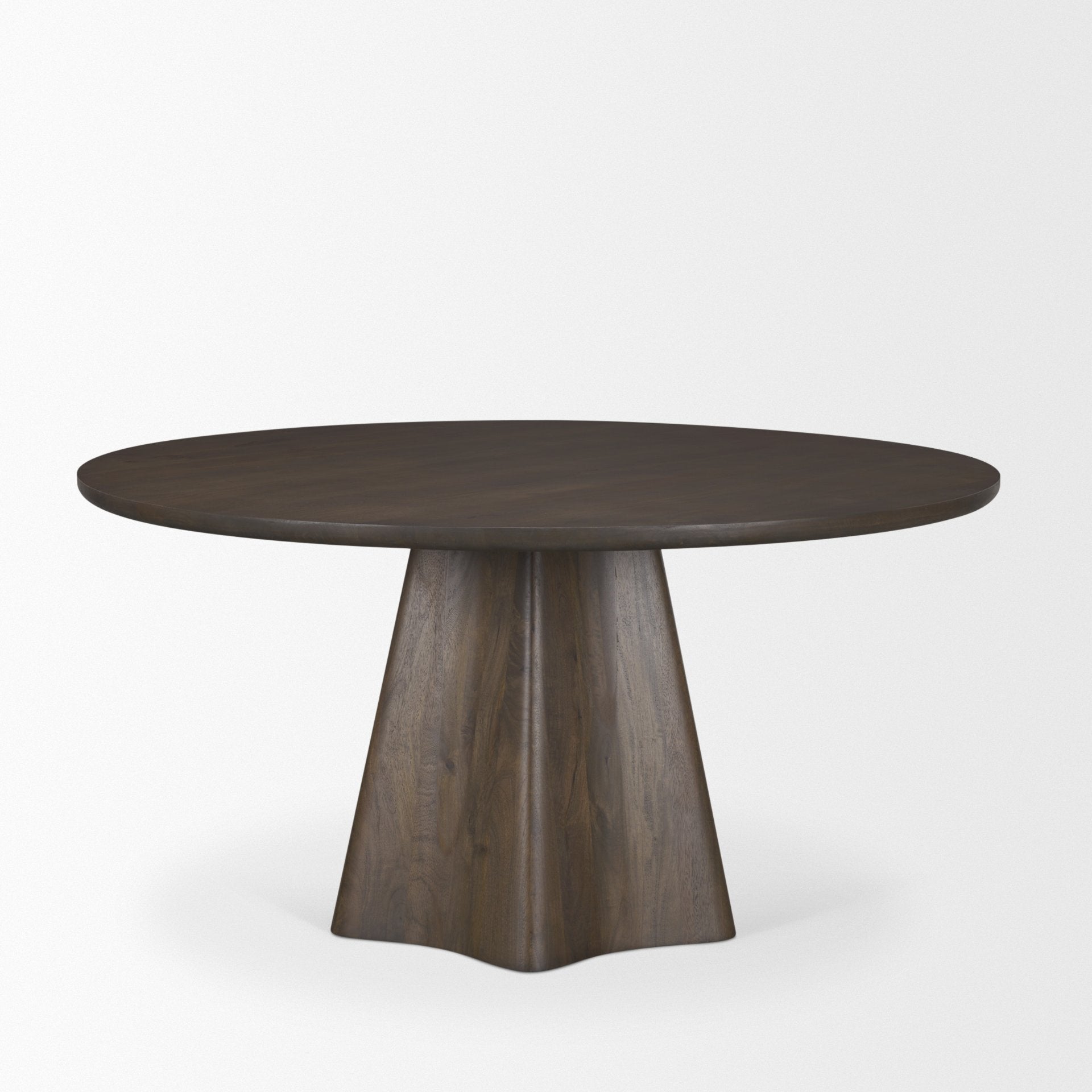 Jovani 60" Solid Dark Brown Mango Wood Round Dining Table - Central Designs