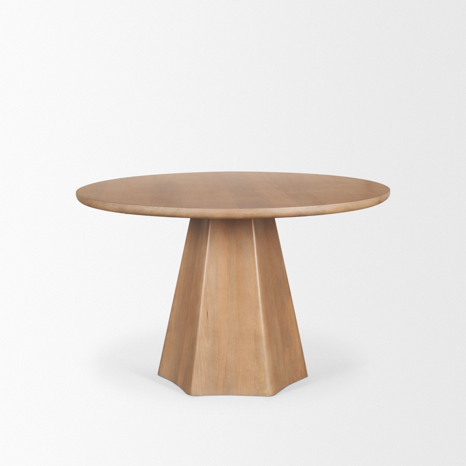 Jovani 48" Solid Light Brown Mango Wood Round Dining Table - Central Designs