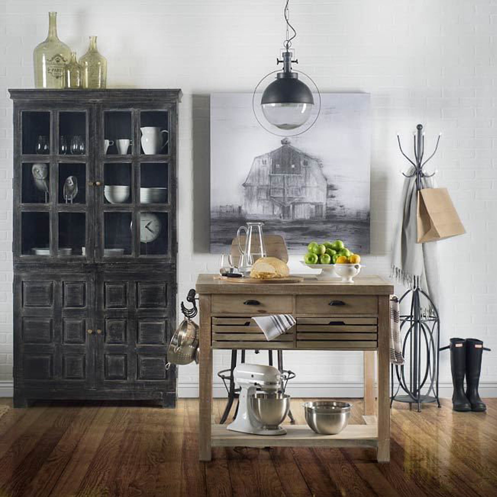 Leighton II 15x20 Black Metal Spherical Pendant Light - Central Designs