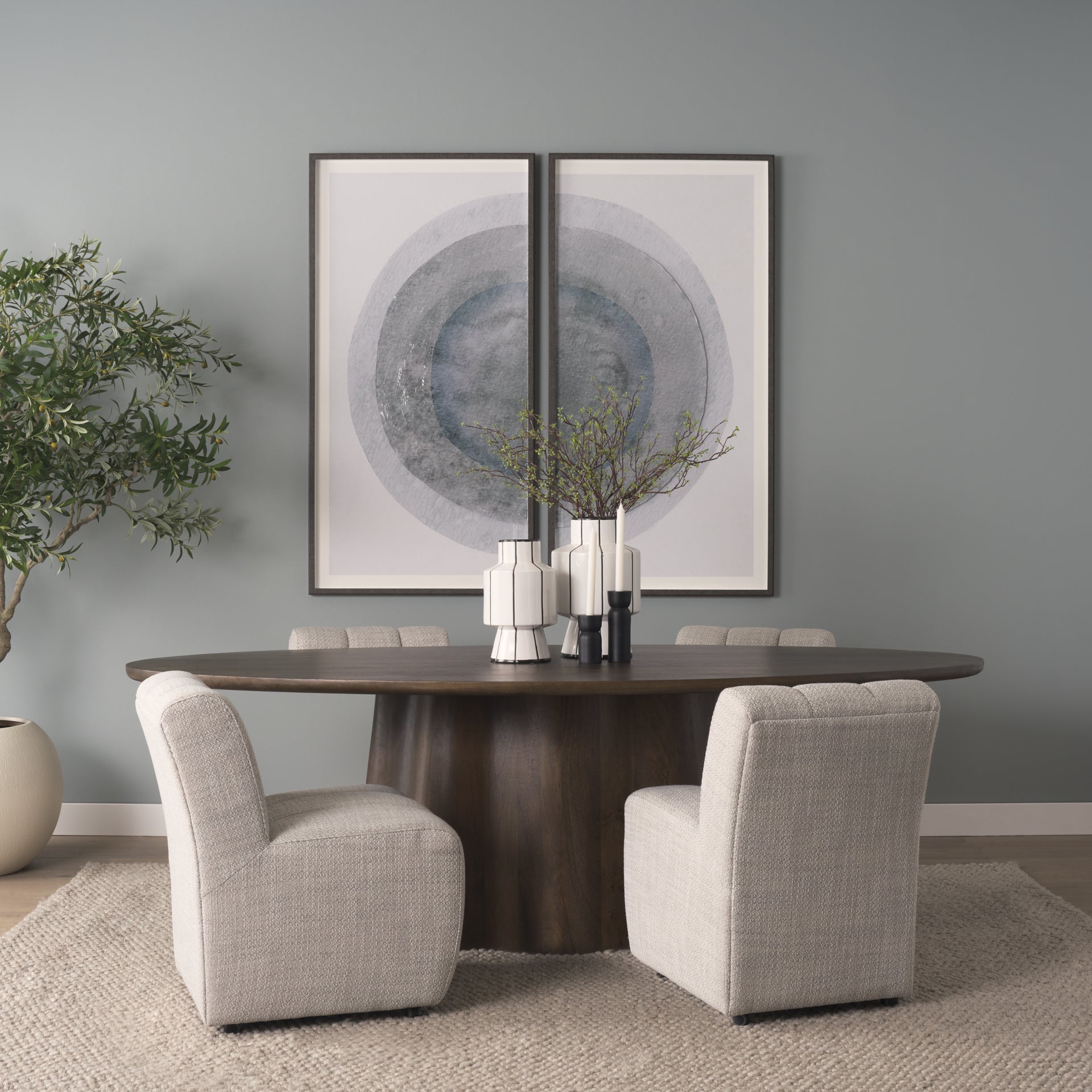 Wilkins Gray Performance Fabric Upholstered Dining Chair - Central Designs