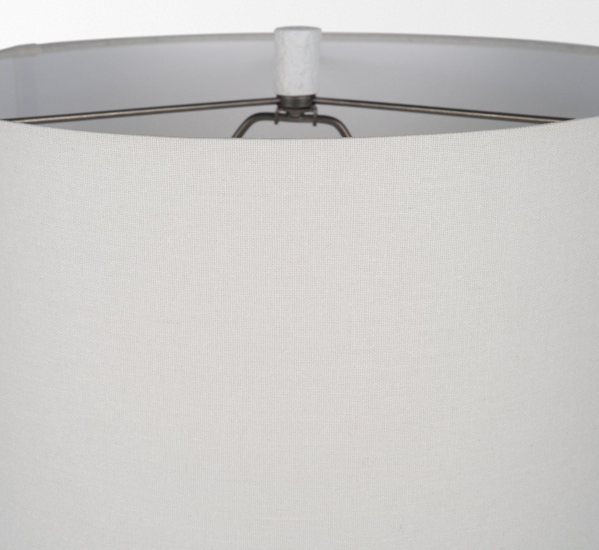 Everly 15.0L x 15.0W x 27.5H White Cement W/Beige Shade Table Lamp - Central Designs