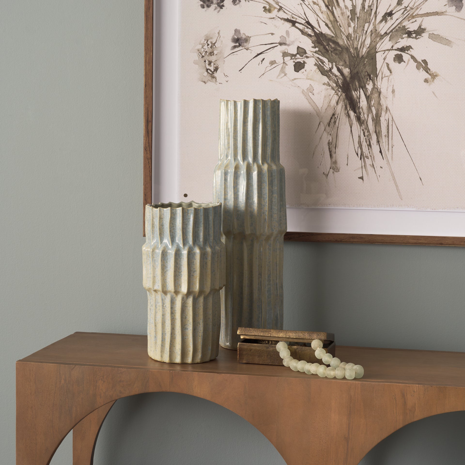 Cardon 14.4H Gray Ceramic Vase - Central Designs