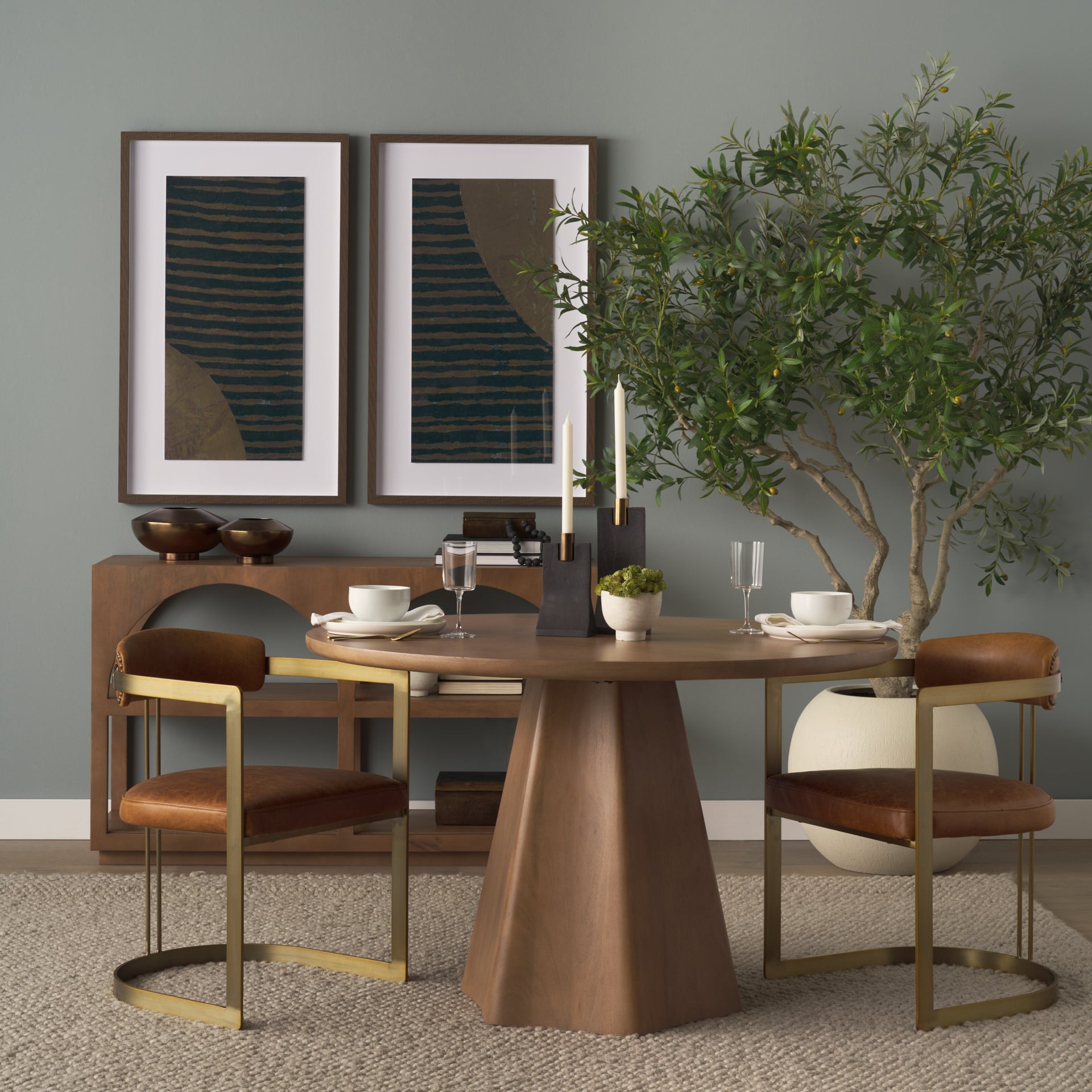 Jovani 48" Solid Light Brown Mango Wood Round Dining Table - Central Designs