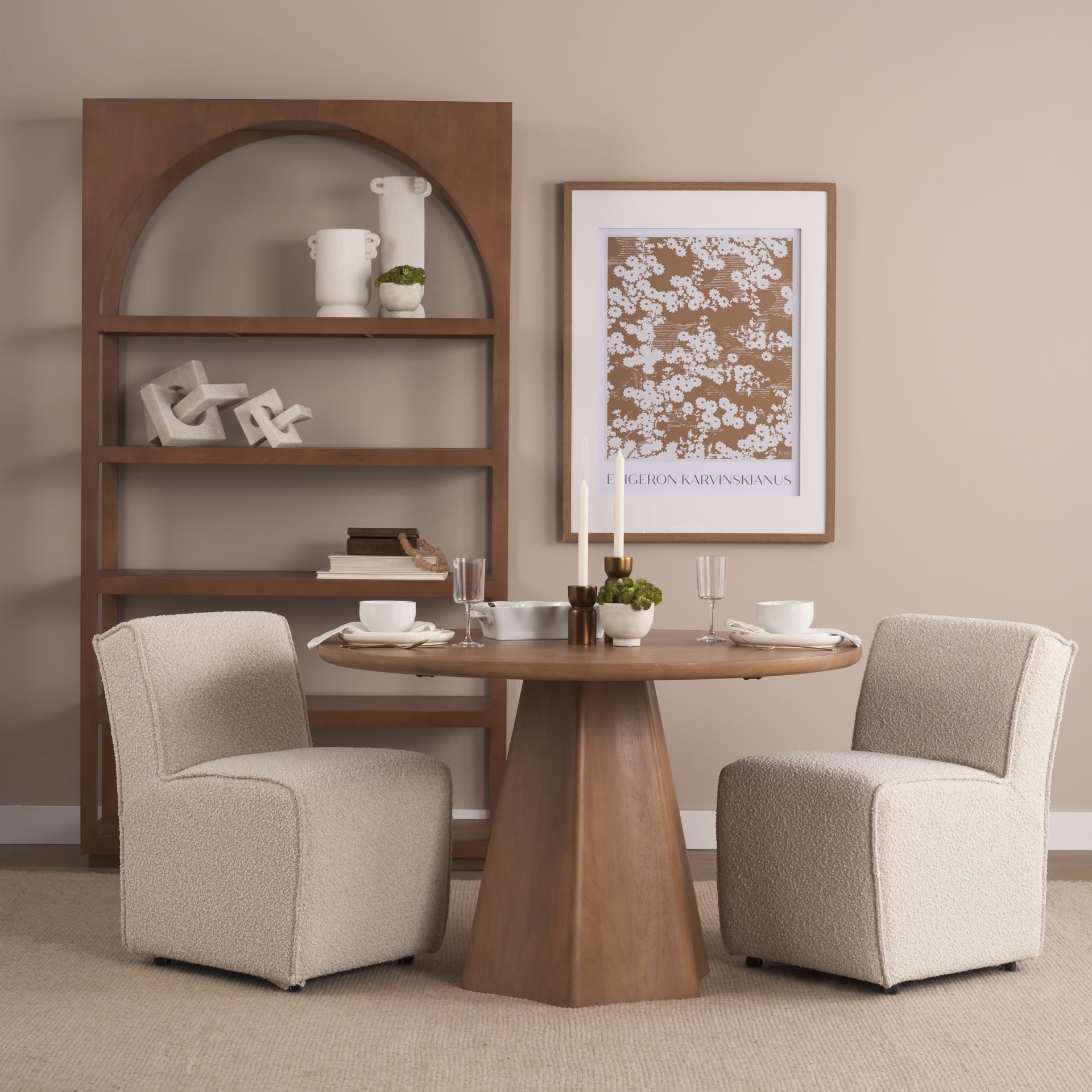 Jovani 48" Solid Light Brown Mango Wood Round Dining Table - Central Designs