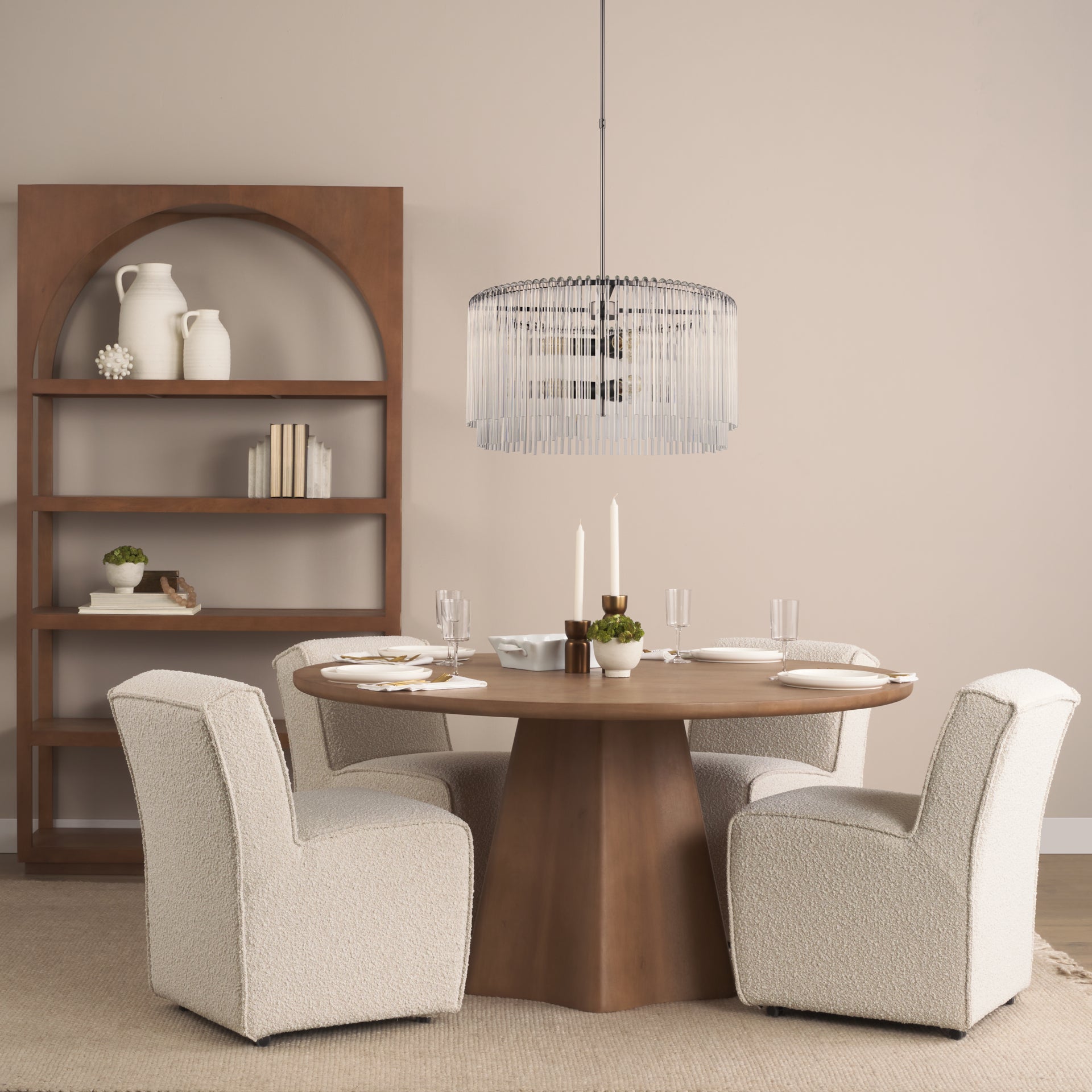 Jovani 60" Solid Light Brown Mango Wood Round Dining Table - Central Designs