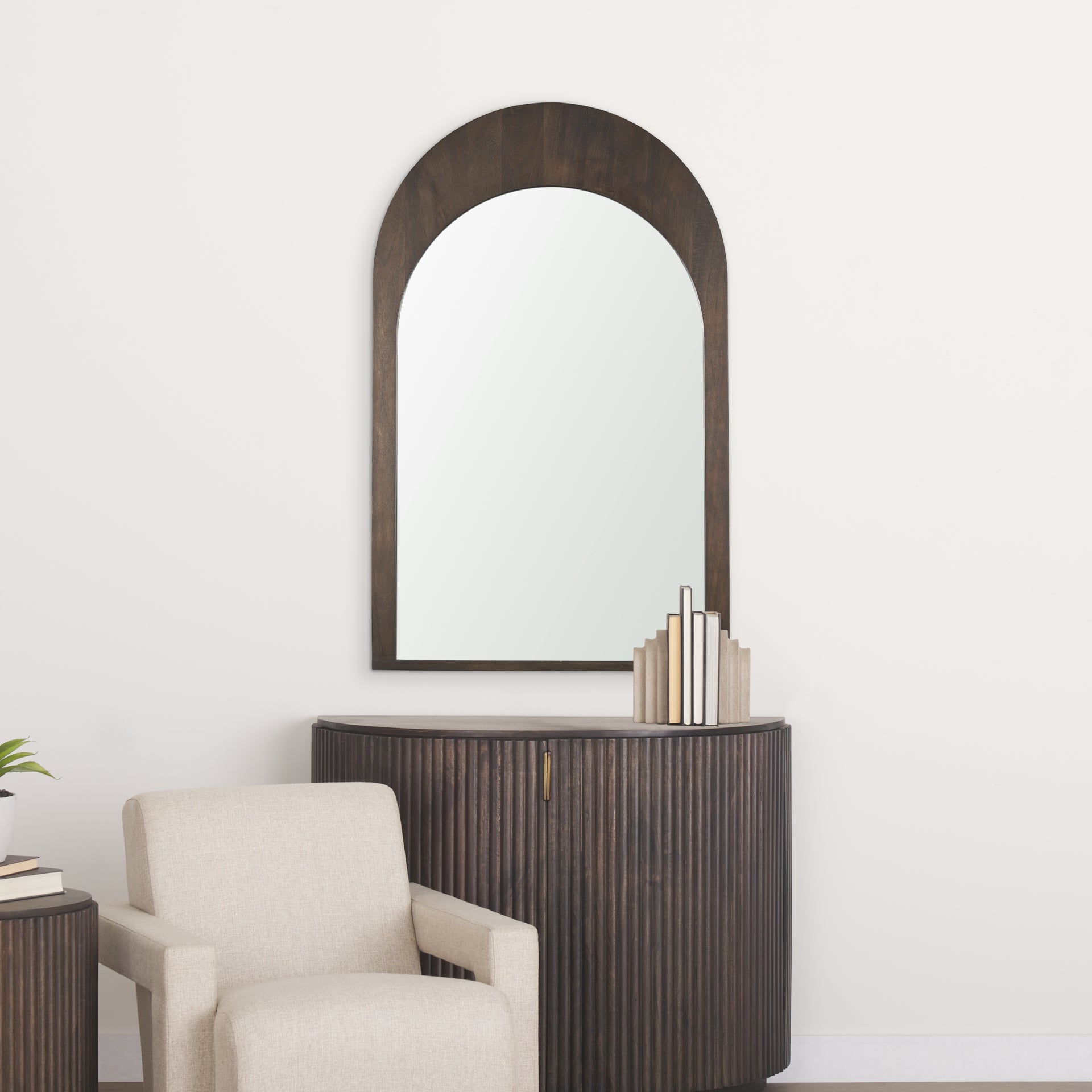 Celeste Dark Brown Medium Arched Mirror - Central Designs