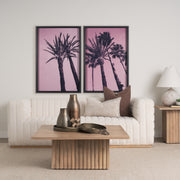 Pink Palms II by Deborah Revell a Hand Embellished Framed Photo Art Print - Central Designs