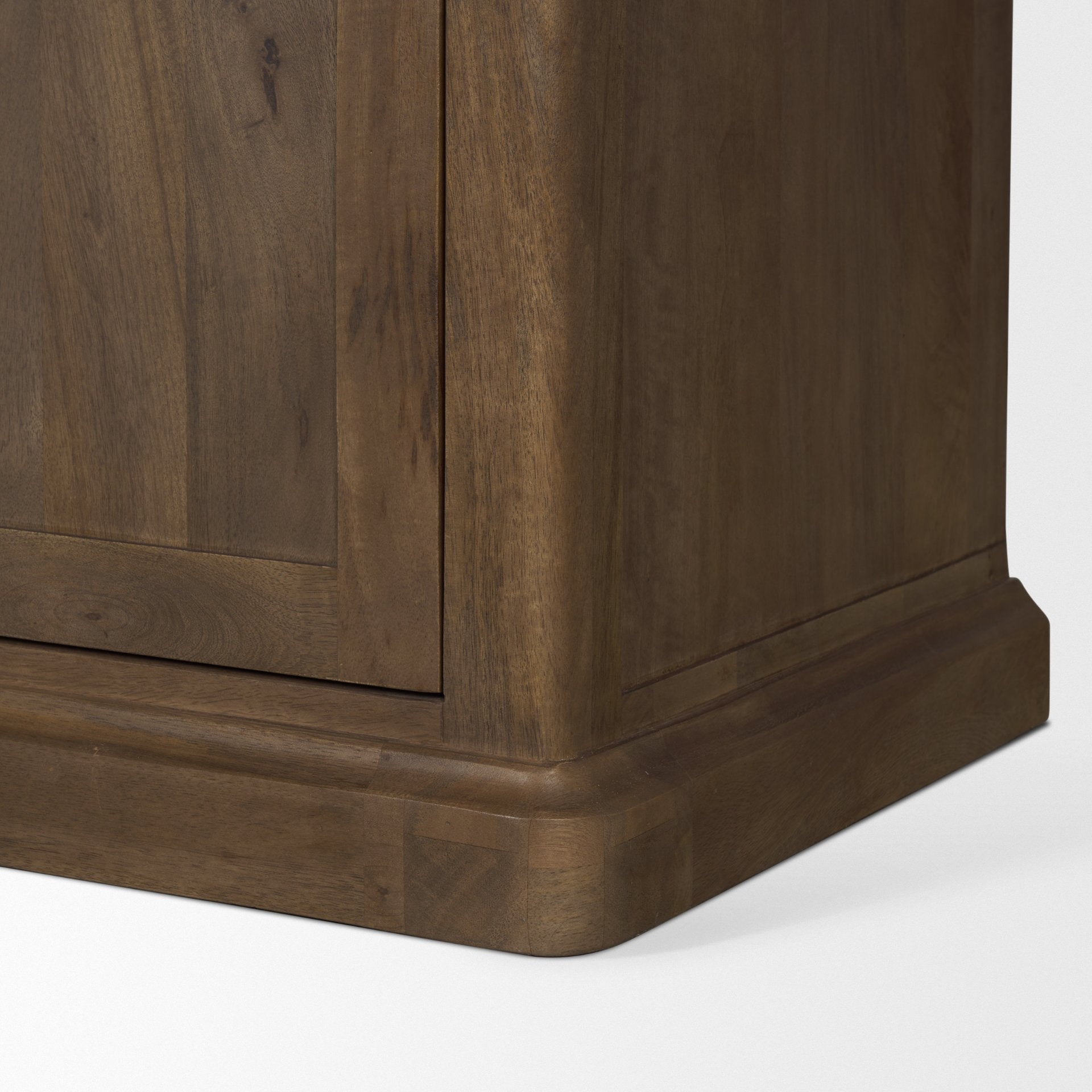 Braxton Dark Brown Wood w/ Antique Brass Metal Three Shelf Shelving Unit - Central Designs