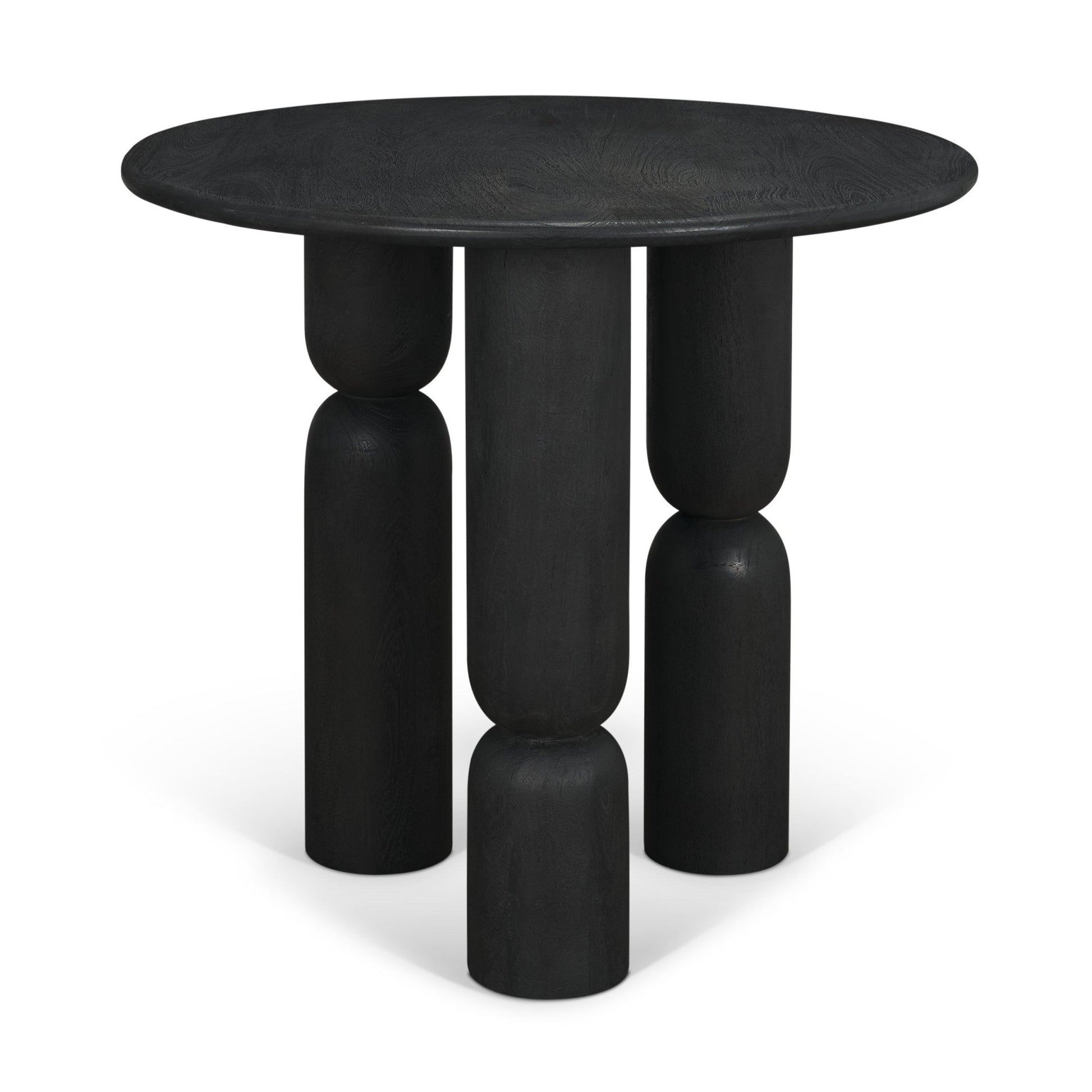 Sonel Matte Black Wood Pedestal Foyer Table - Central Designs