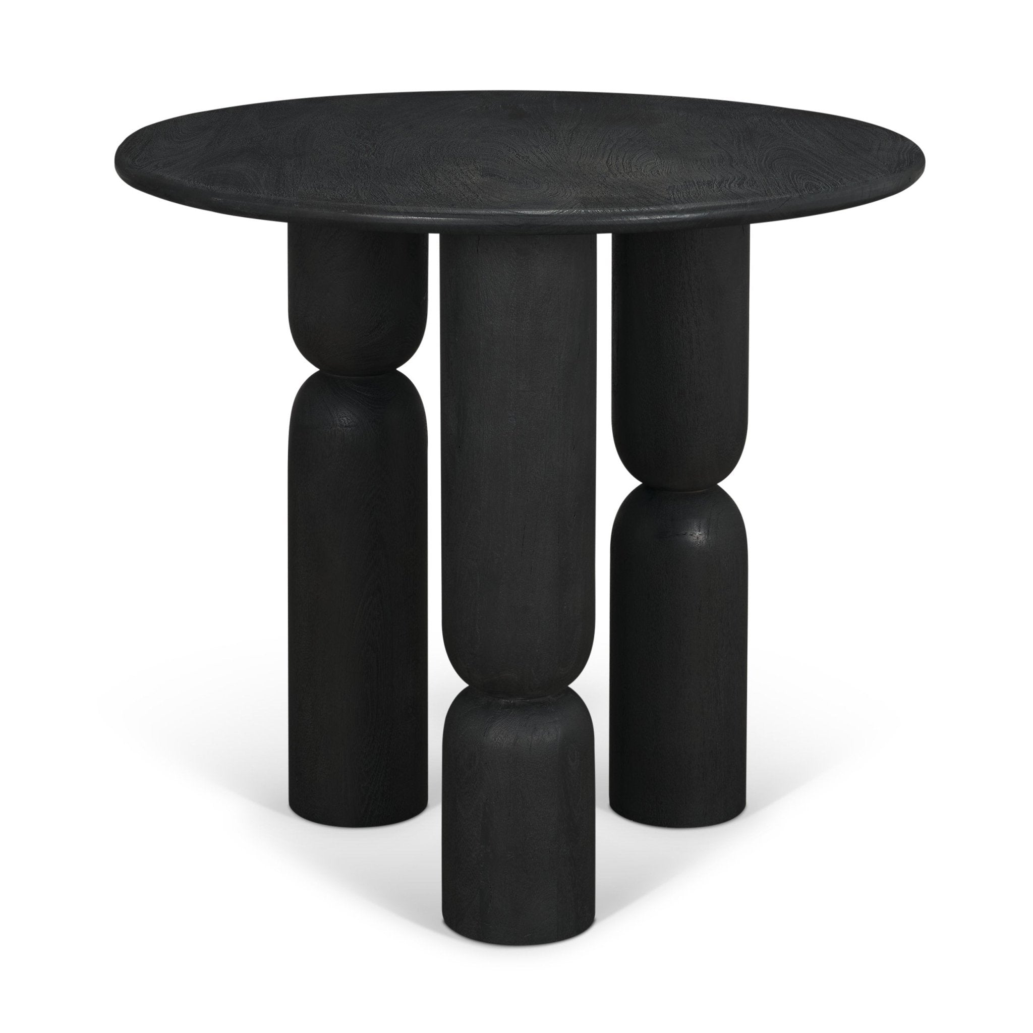 Sonel Matte Black Wood Pedestal Foyer Table - Central Designs