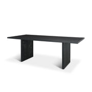 Grier 84" Black Wood w/ Black Cane Dining Table - Central Designs
