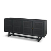 Grier 72" Black Wood W/ Black Cane Sideboard - Central Designs