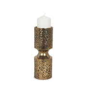 Akira Small Hammered Gold Metal Pillar Candle Holder - Central Designs