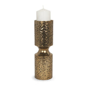 Akira Large Hammered Gold Metal Pillar Candle Holder - Central Designs