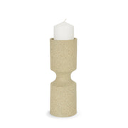 Akira Small Textured Beige Metal Pillar Candle Holder - Central Designs