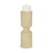 Akira Large Textured Beige Metal Pillar Candle Holder - Central Designs