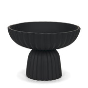 Ciaran Smooth Fluted Matte Black Metal Decorative Bowl - Central Designs