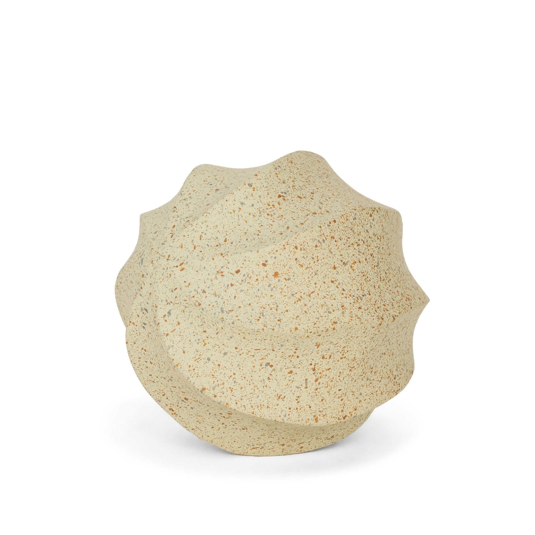 Imani Small Sculptural Textured Beige Metal Decorative Orb Object - Central Designs