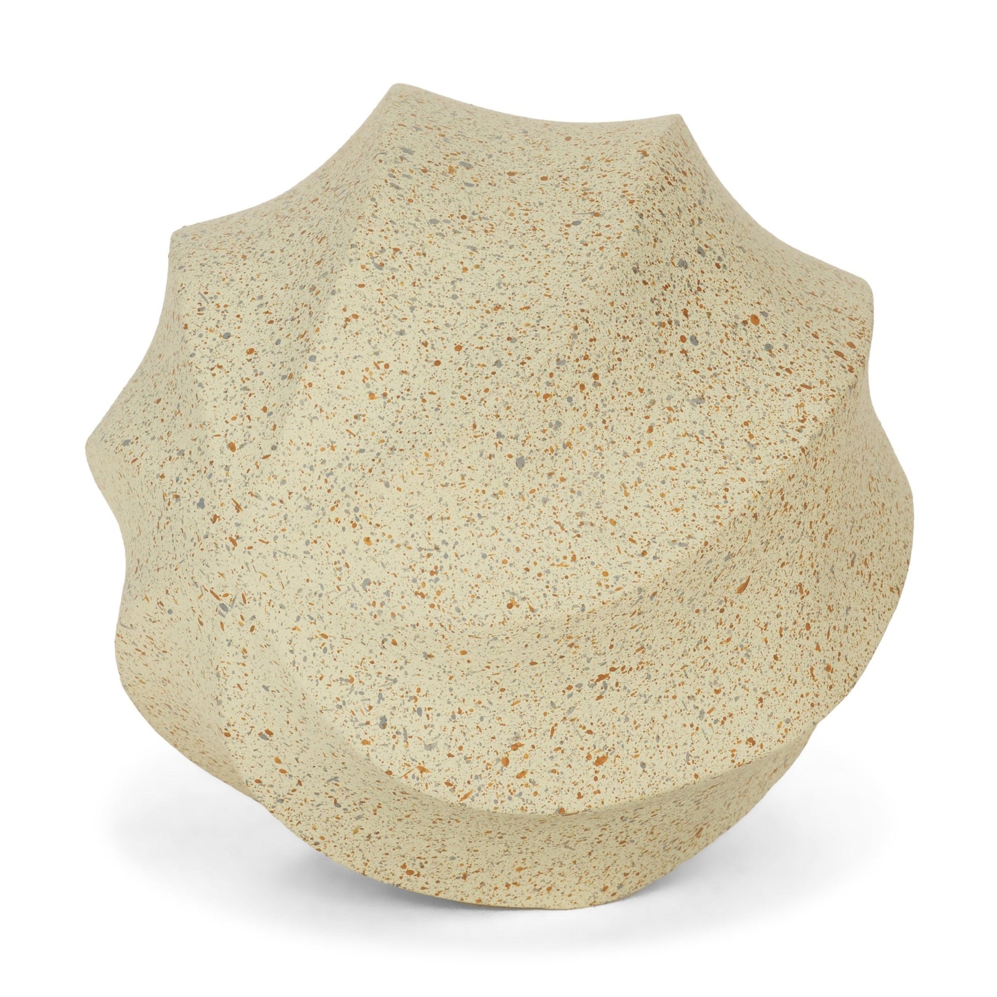 Imani Large Sculptural Textured Beige Metal Decorative Orb Object - Central Designs