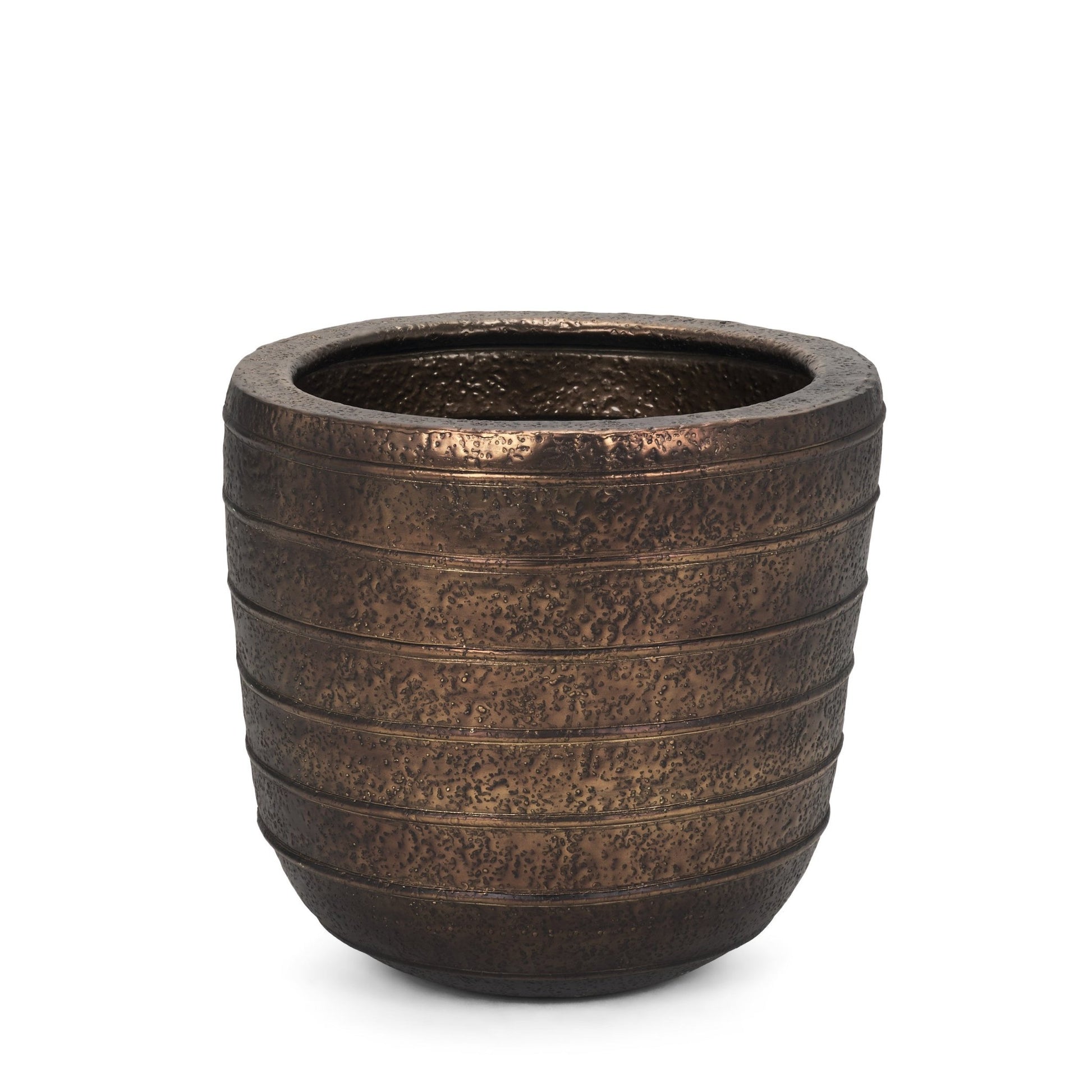 Aivana Large Antiqued Gold Metal Floor Vase - Central Designs