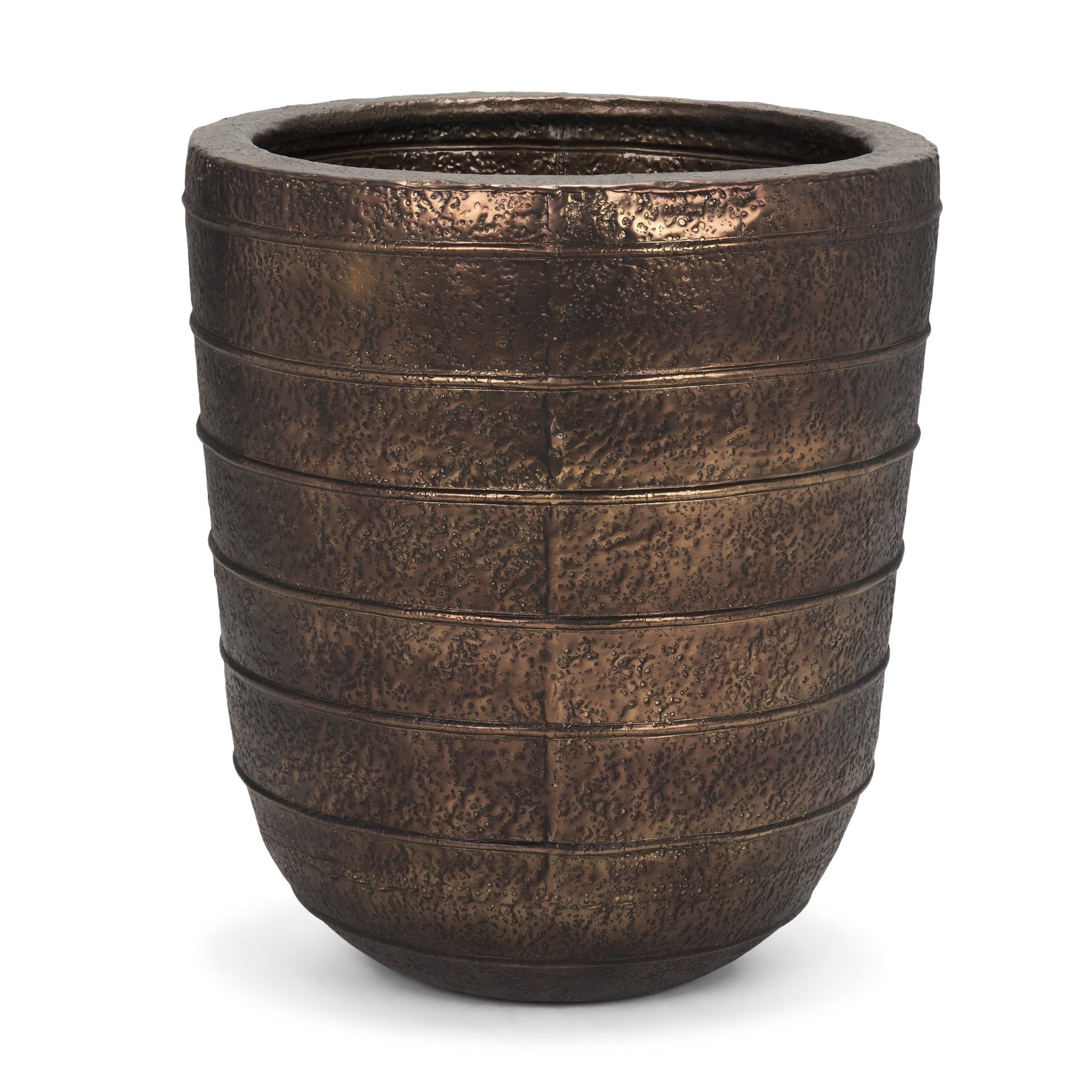Aivana Extra Large Antiqued Gold Metal Floor Vase - Central Designs