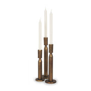 Declan Antiqued Brass Cast Metal Taper Candle Holder - Central Designs