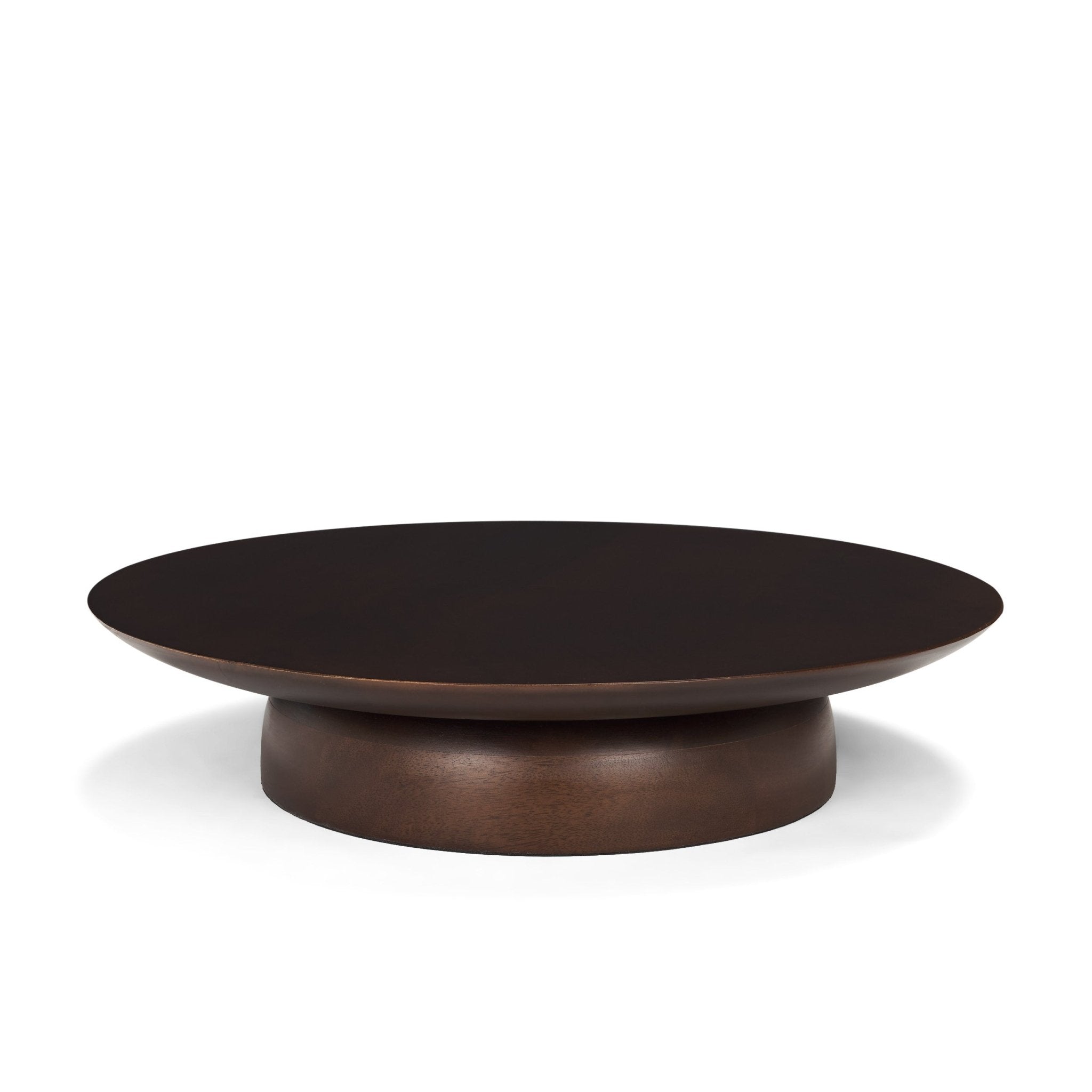 Sadira Large Mid-Dark Brown Solid Wood Round Riser – Central Designs