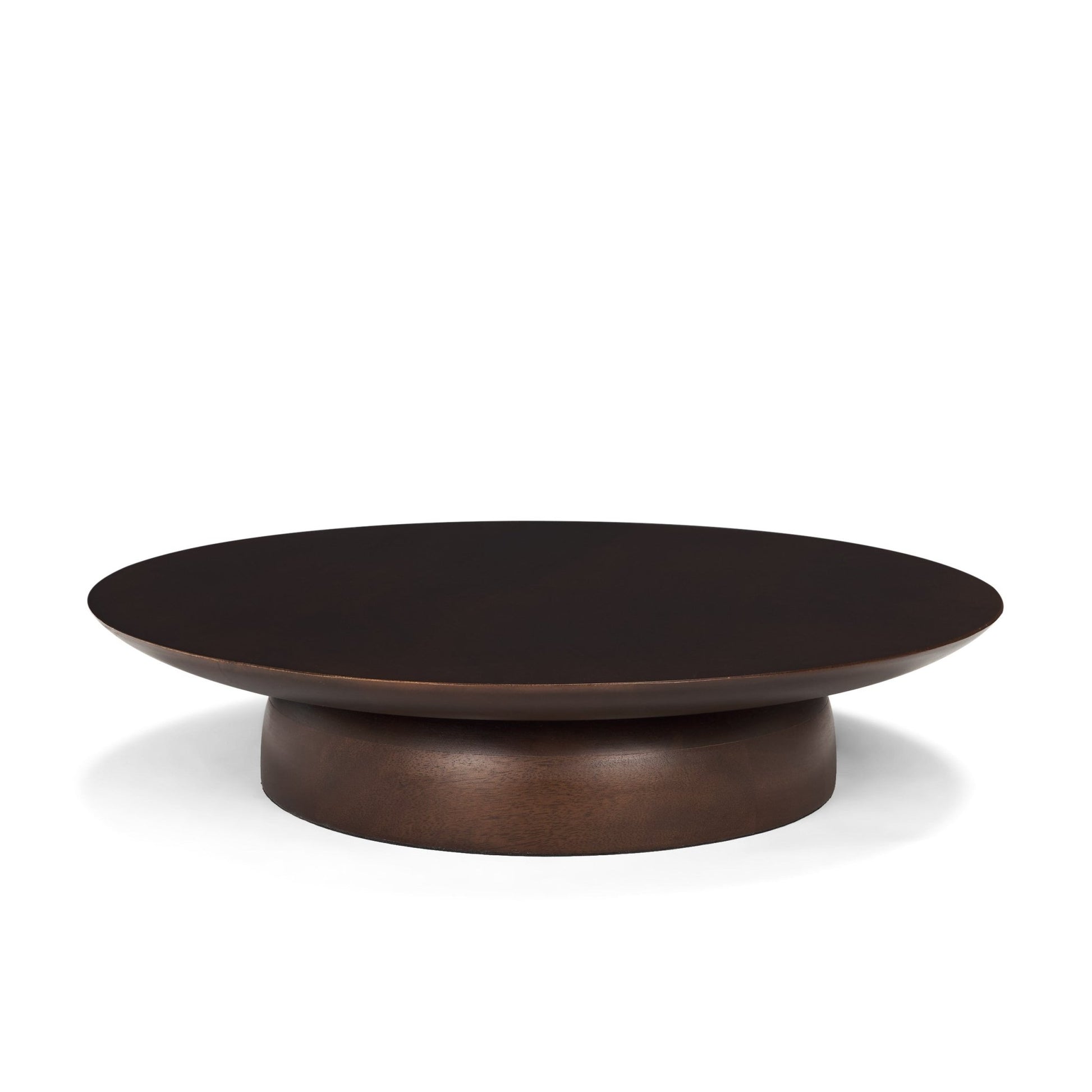 Sadira Large Mid - Dark Brown Solid Wood Round Riser - Central Designs