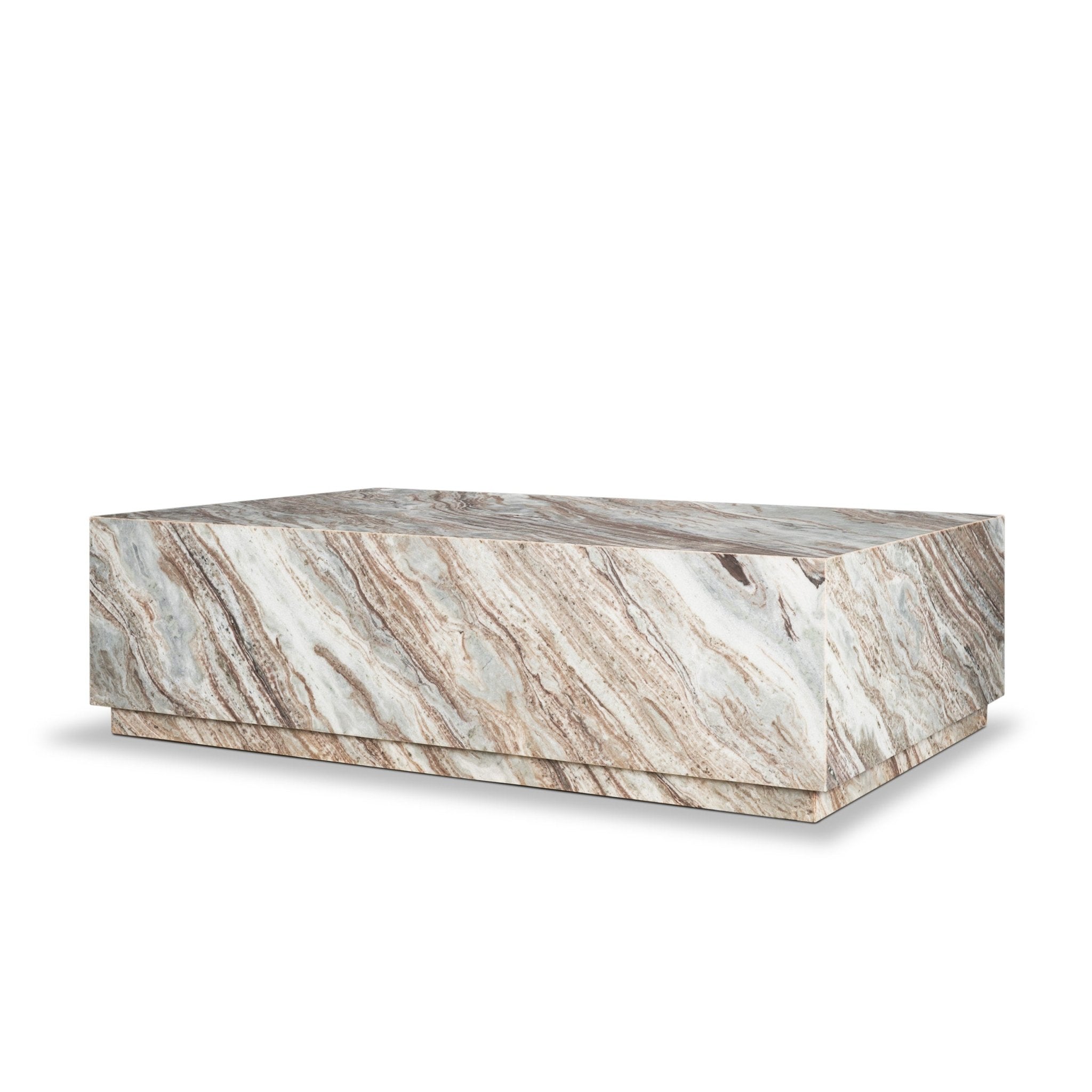 Matteo Solid Pink Marble Rectangular Coffee Table - Central Designs