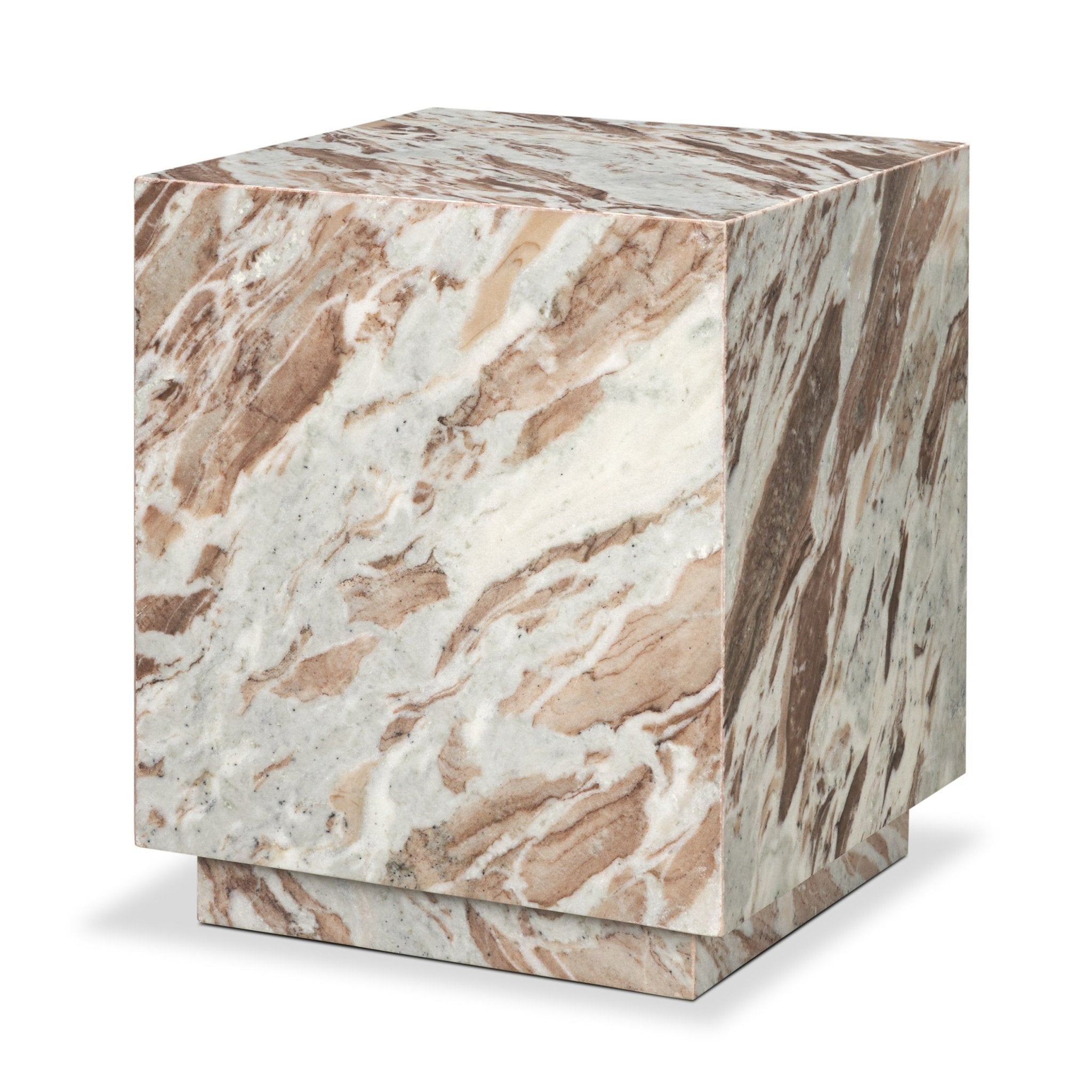 Matteo Solid Pink Marble Square Side Table - Central Designs